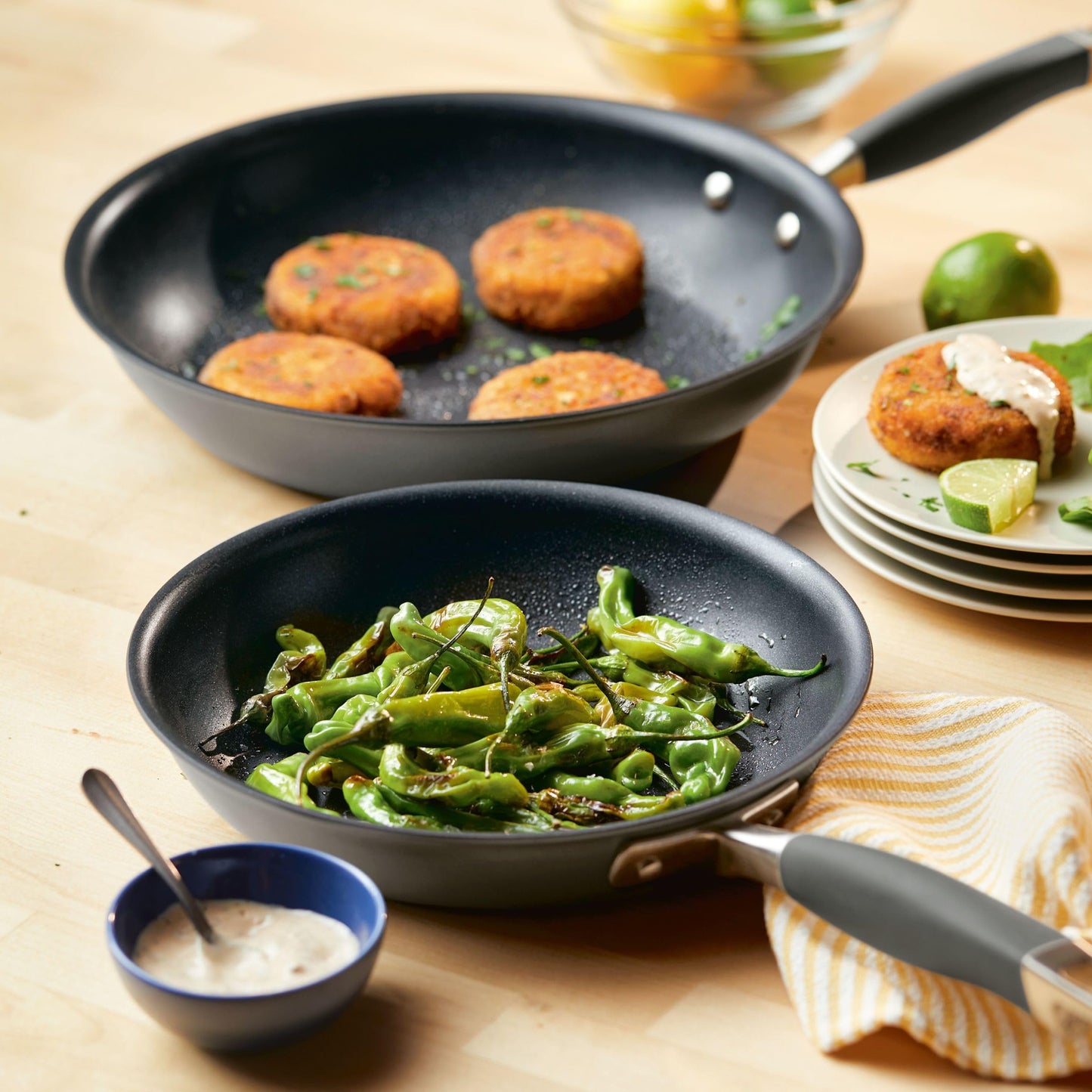 Anolon Hard-Anodized Nonstick Skillet Set, 2-Piece