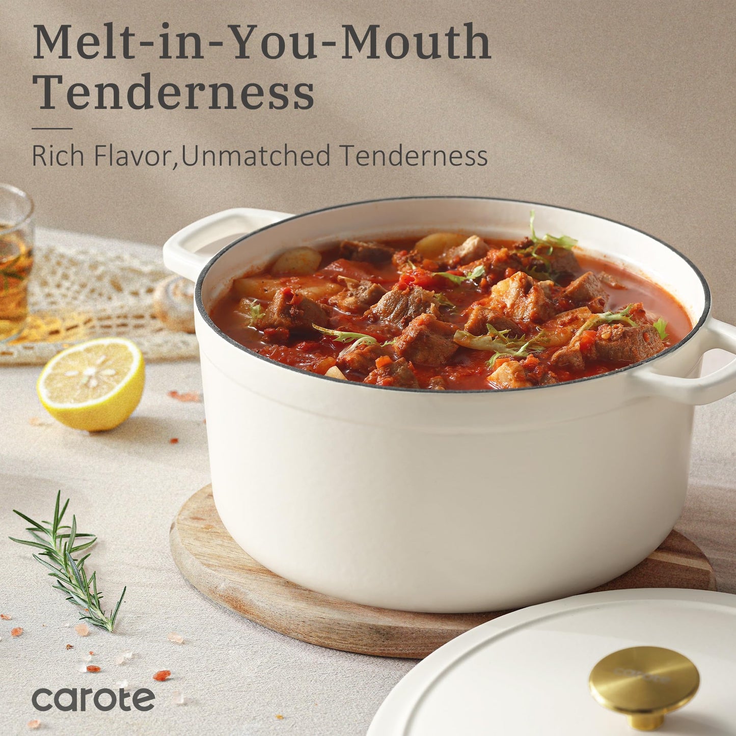 5QT CAROTE Enameled Cast Iron Dutch Oven Pot
