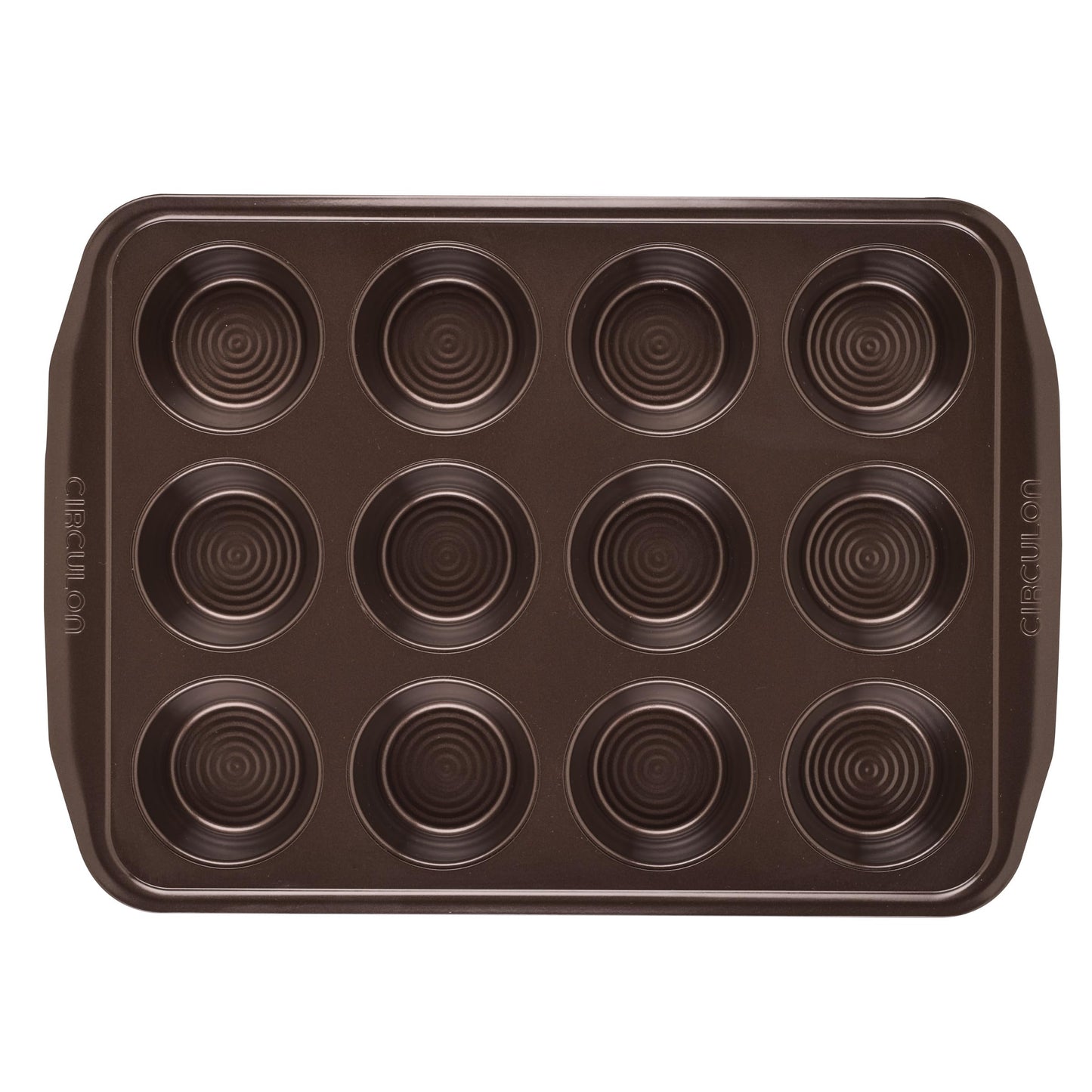 Circulon Nonstick 12-Cup Muffin Tin, Brown Steel