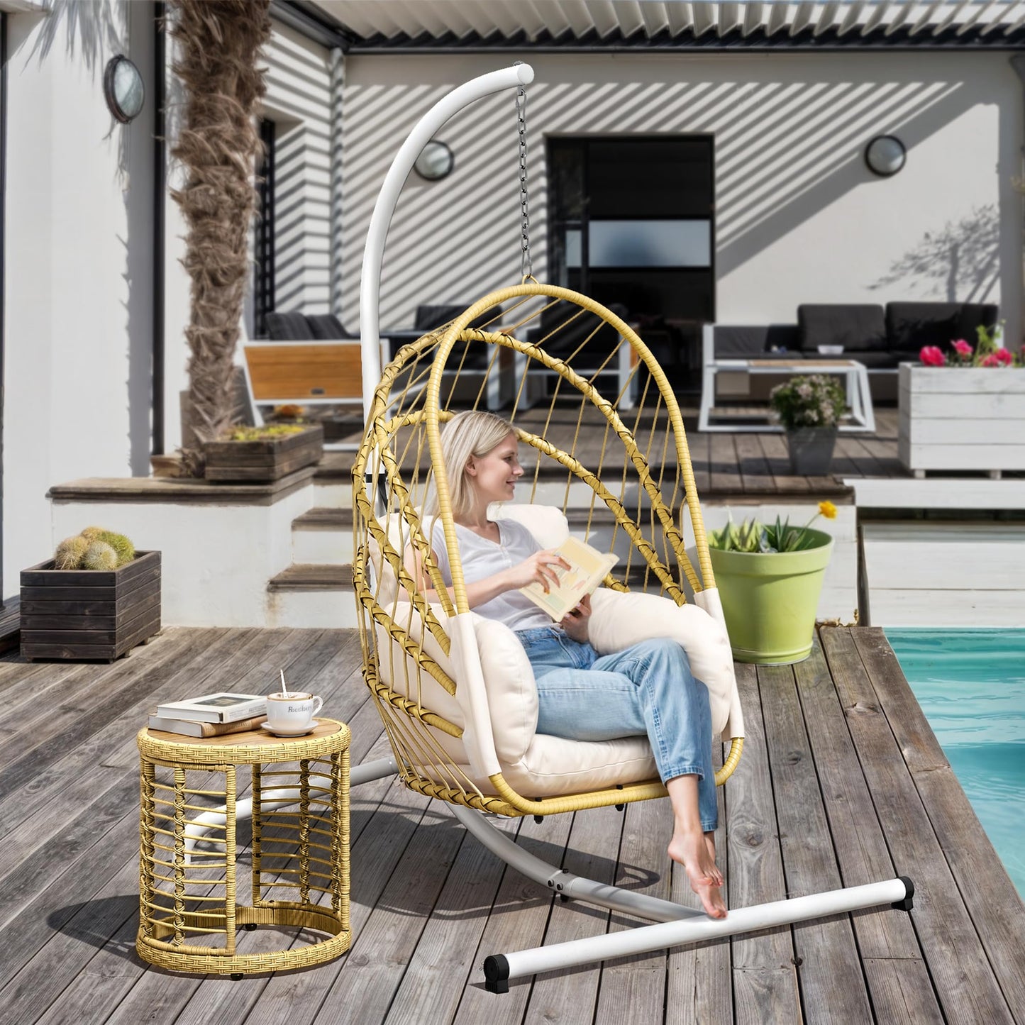 Hanging Egg Chair with Stand by YITAHOME