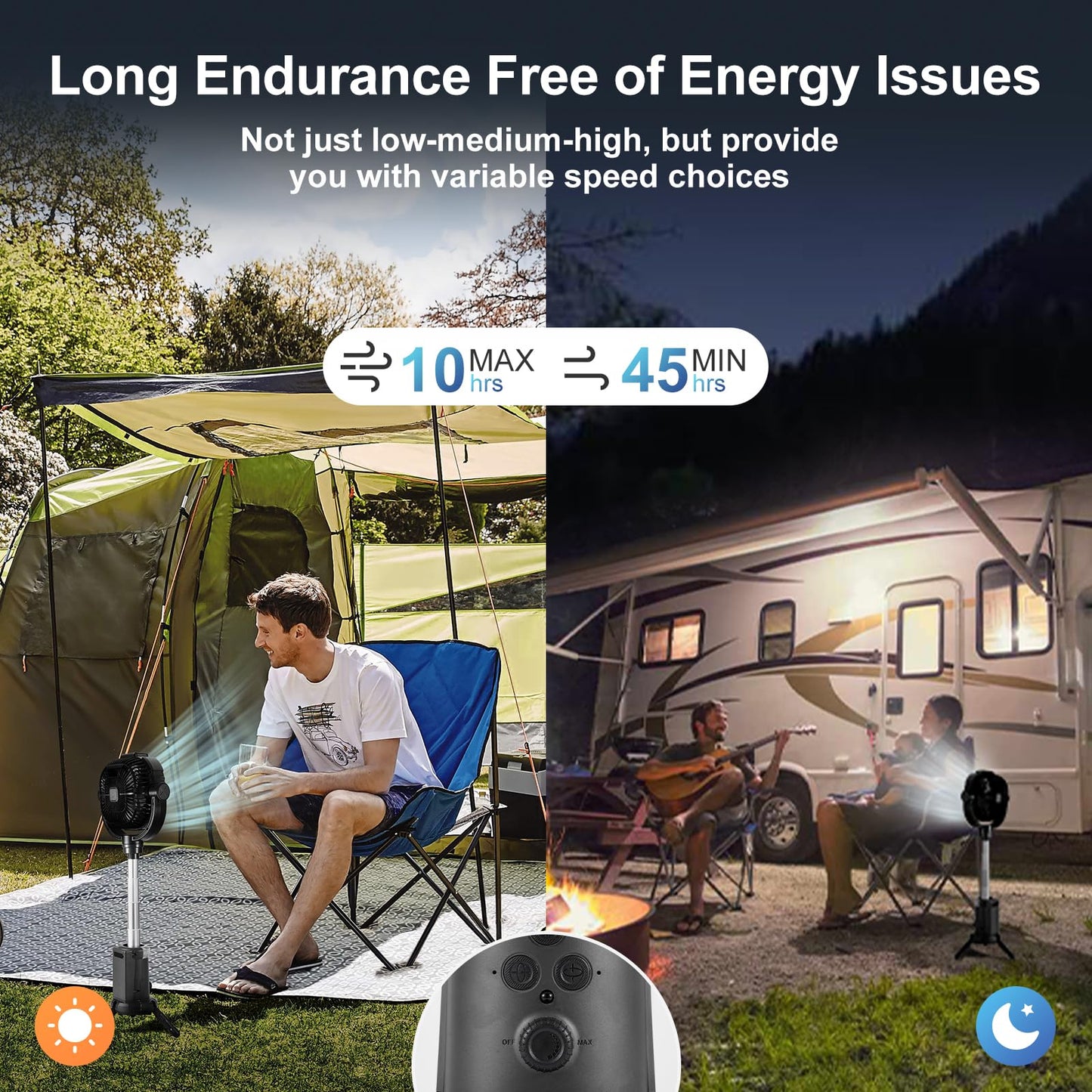 20000mAh Odoland Camping Fan with Lantern & Remote