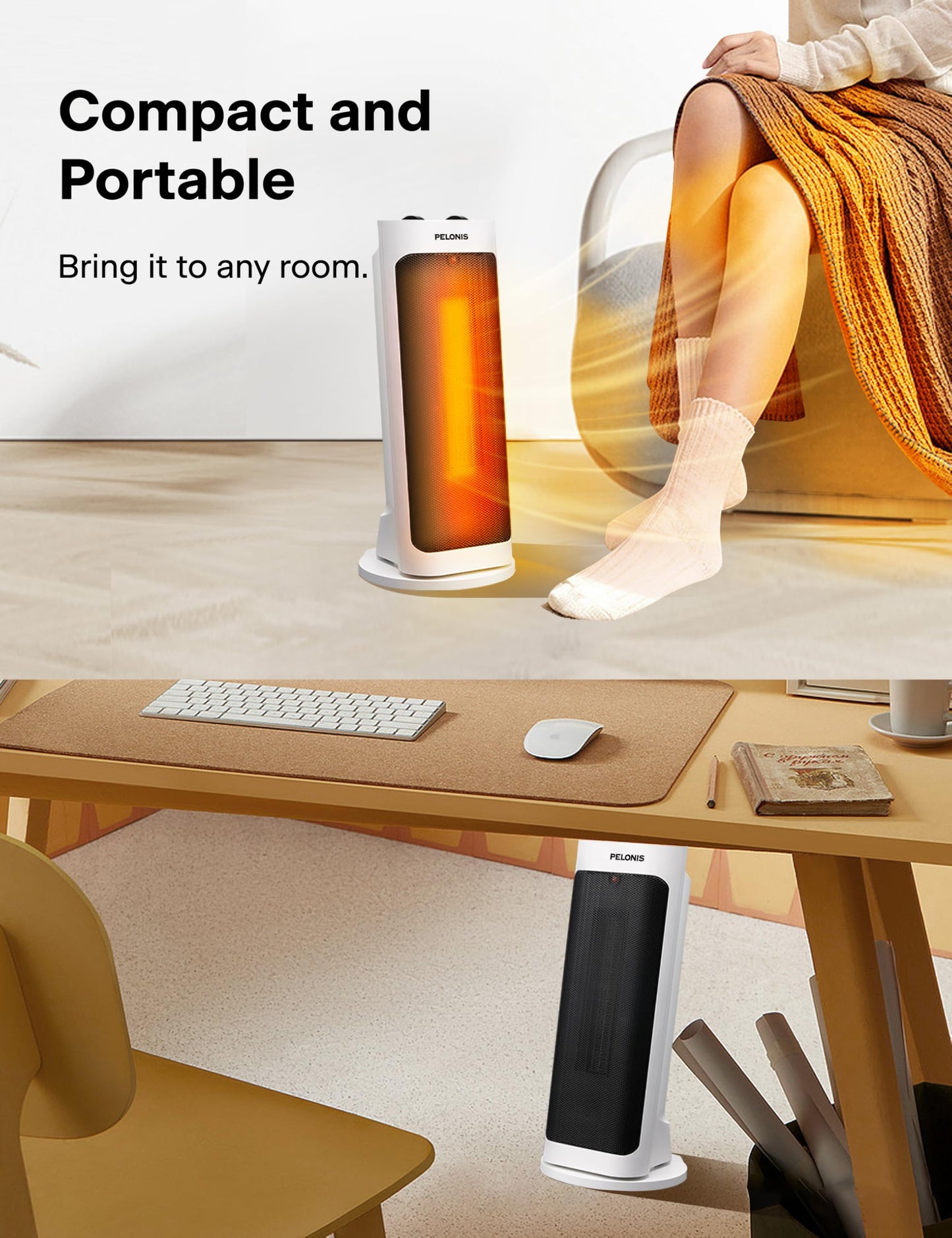 PELONIS 1500W Fast Heating Oscillating Heater