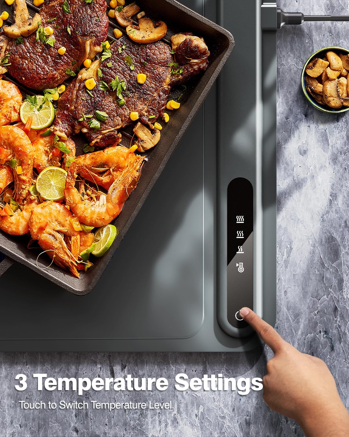 Electric Warming Tray with 3 Temperature Settings