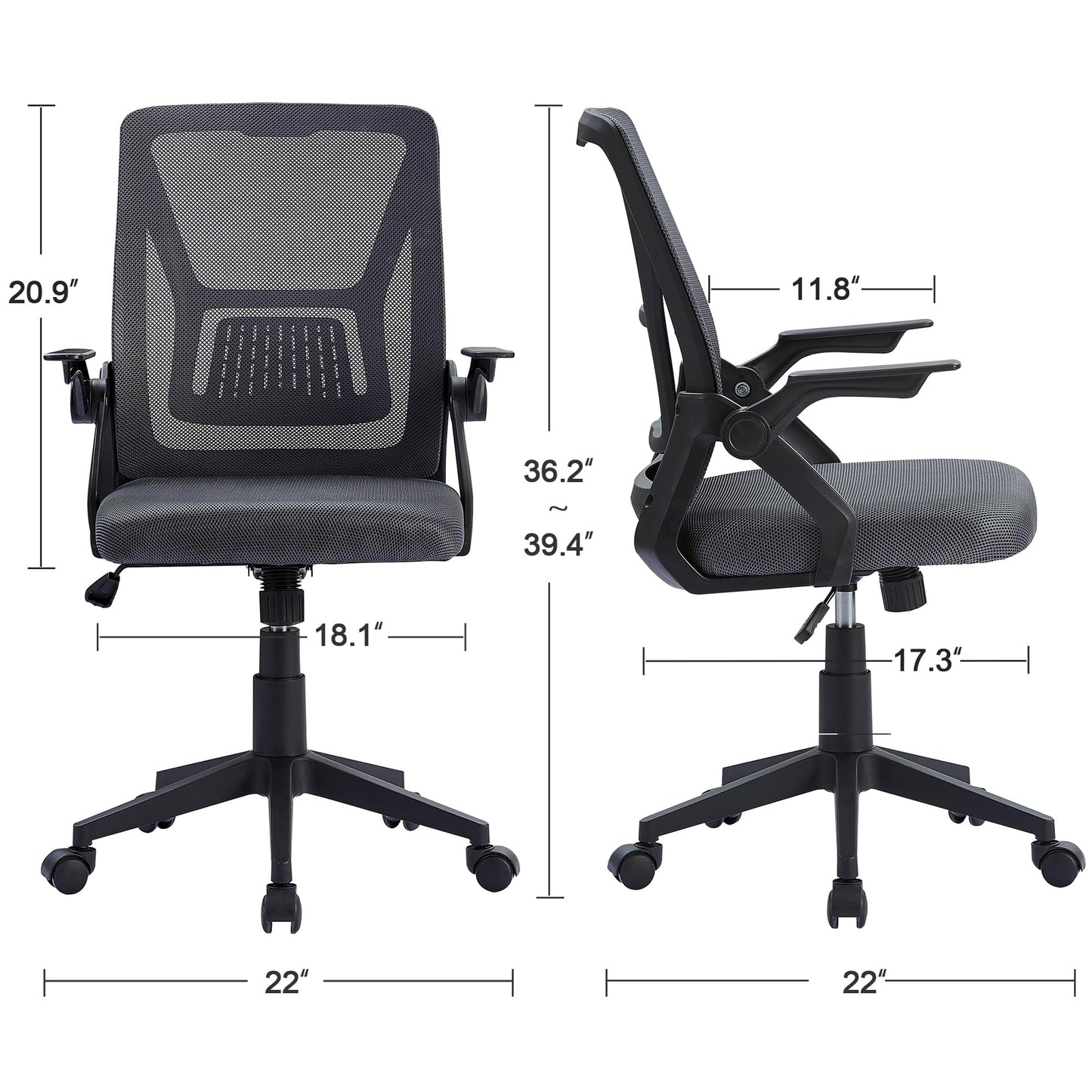 VECELO Ergonomic Office Chair with Lumbar Support