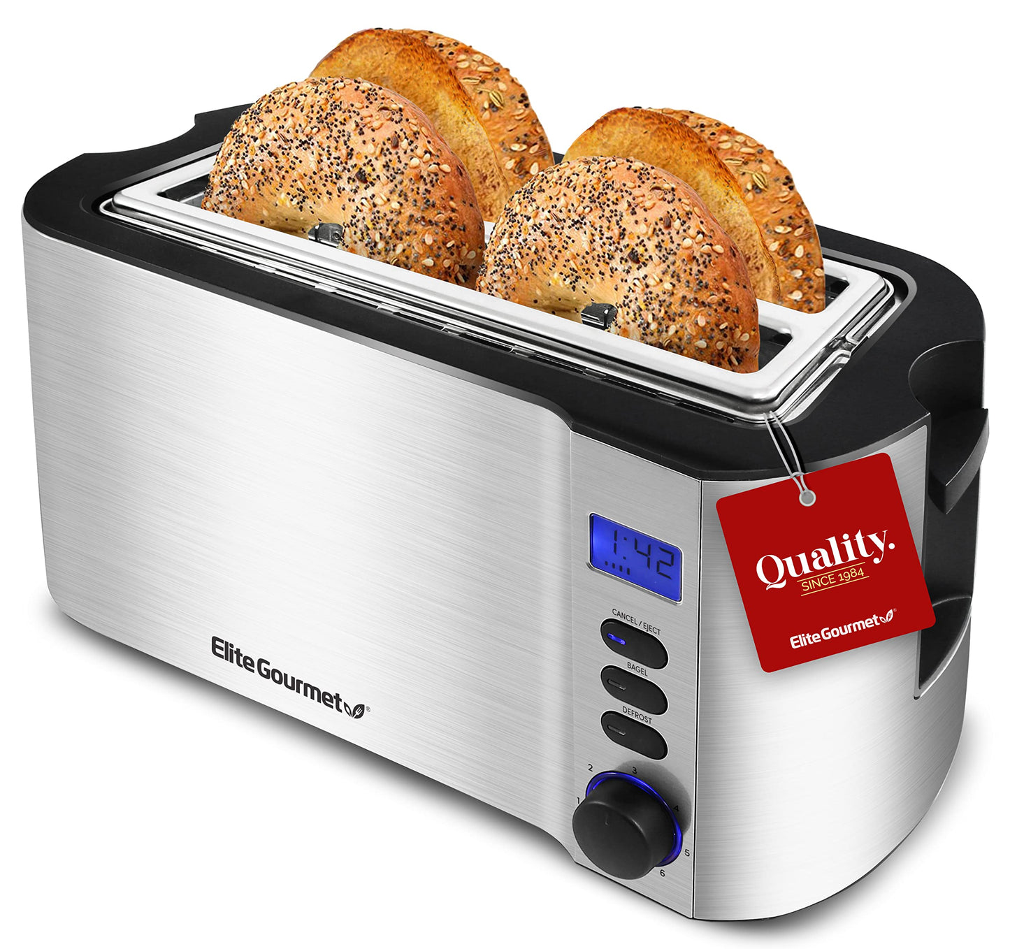 Elite Gourmet 4-Slice Toaster with Warming Rack