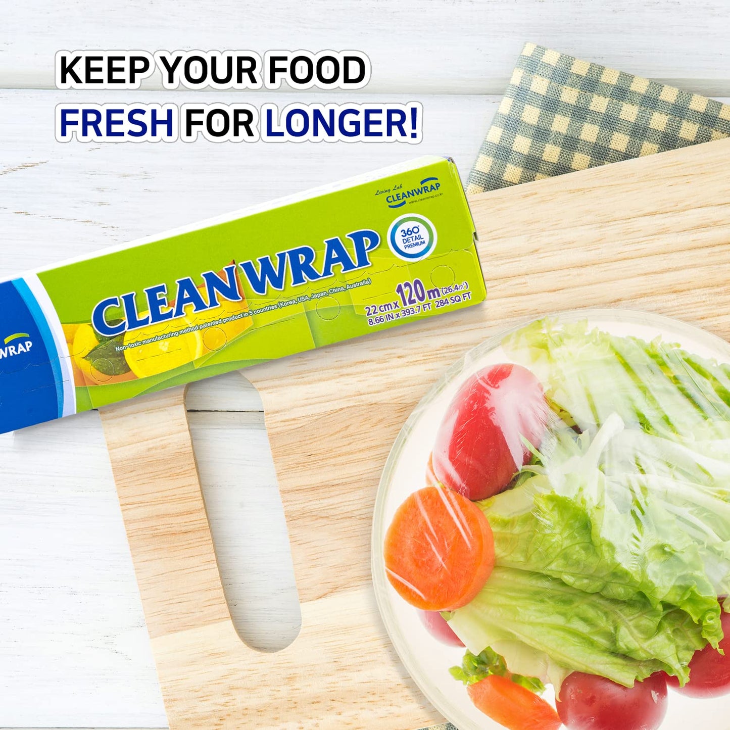 CLEANWRAP BPA-Free Plastic Food Wrap - 3 Pack