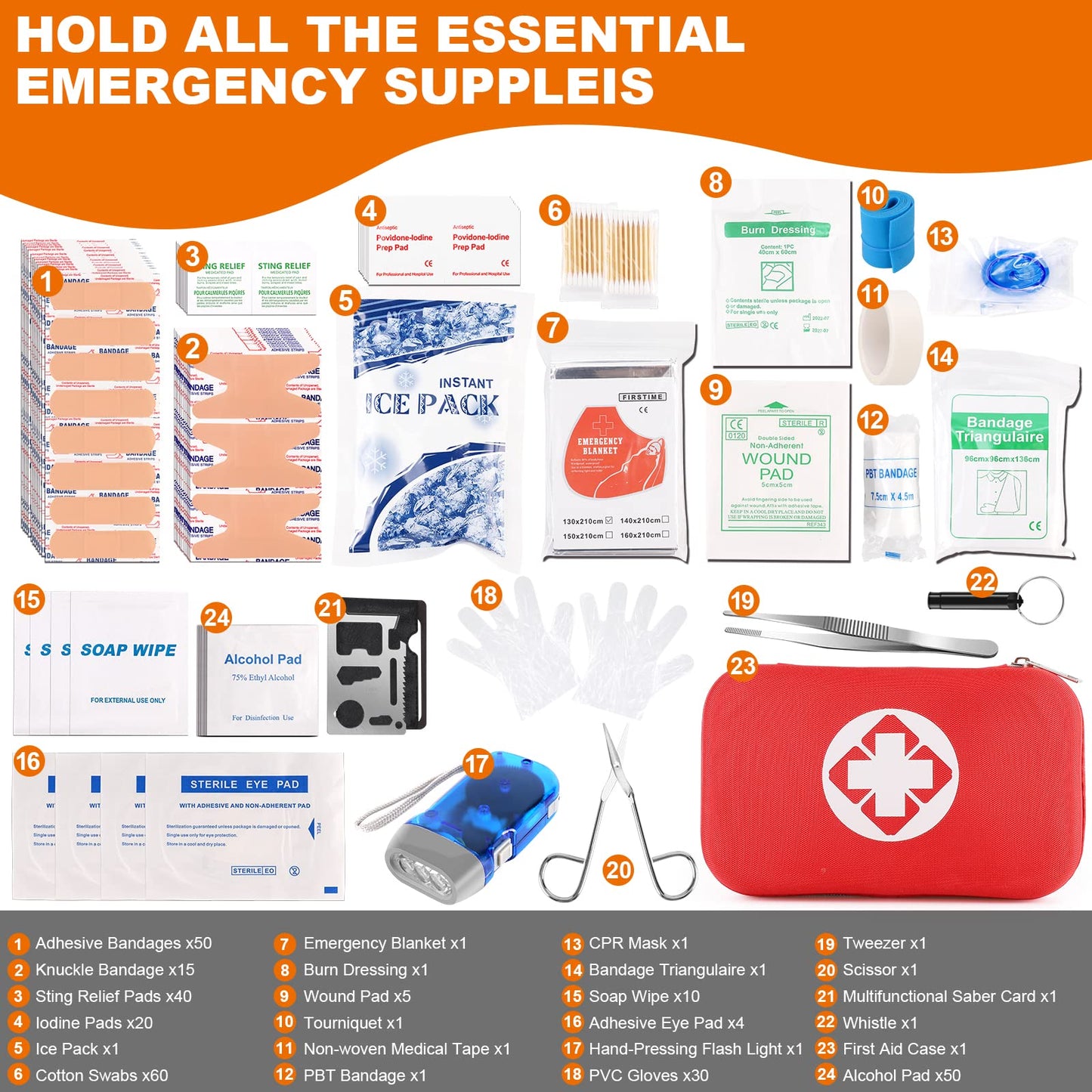 300PCS Essential First Aid Kit for Travel