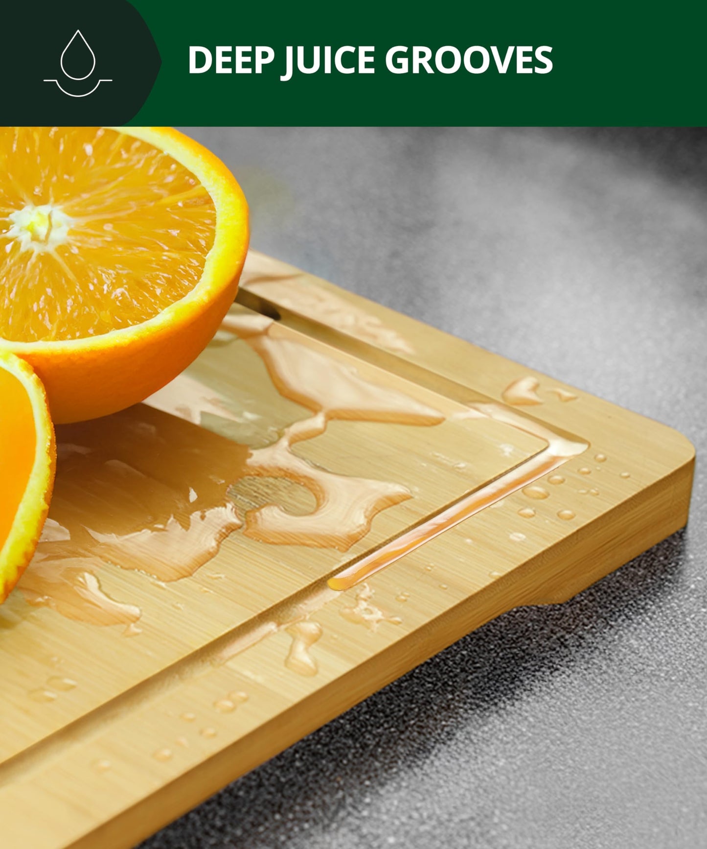 Extra Large Bamboo Cutting Board with Juice Groove