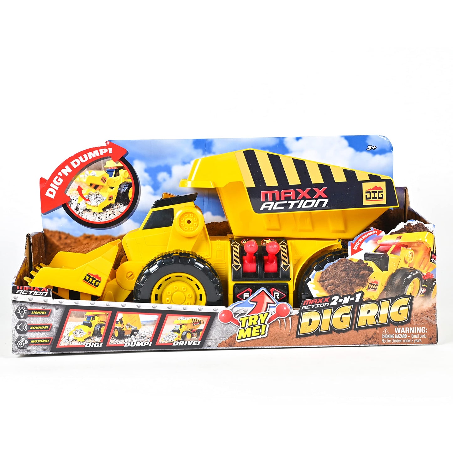 Maxx Action Motorized Excavator and Dump Truck Toy
