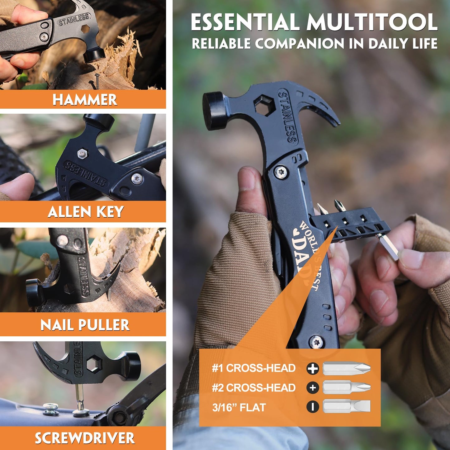 Multitool Hammer Gift for Dad by WILLUCK