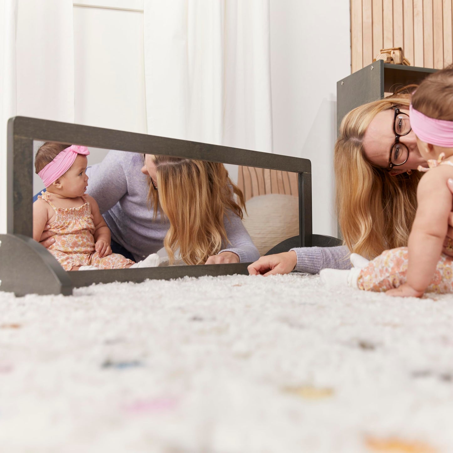 ECR4Kids Toddler Bi-Directional Mirror - Grey Wash