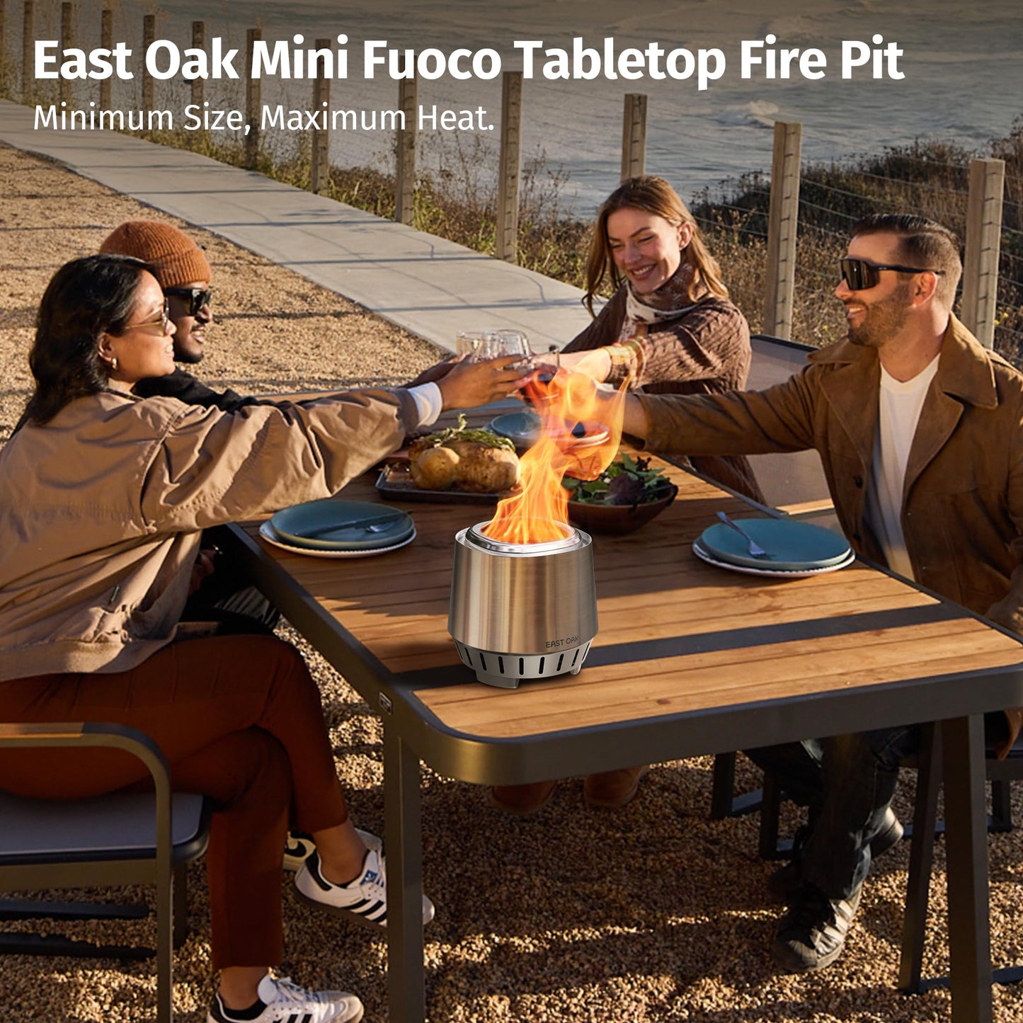 EAST OAK Smokeless Tabletop Fire Pit