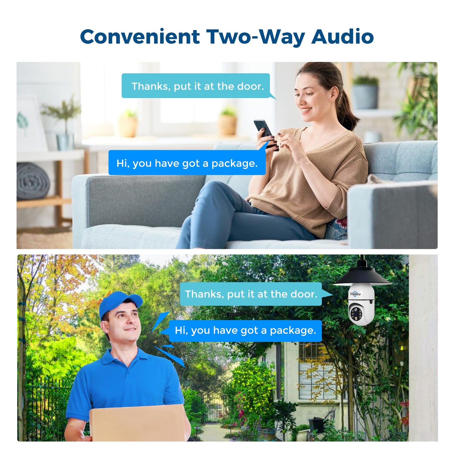 Hiseeu Wireless Light Bulb Security Camera 3MP