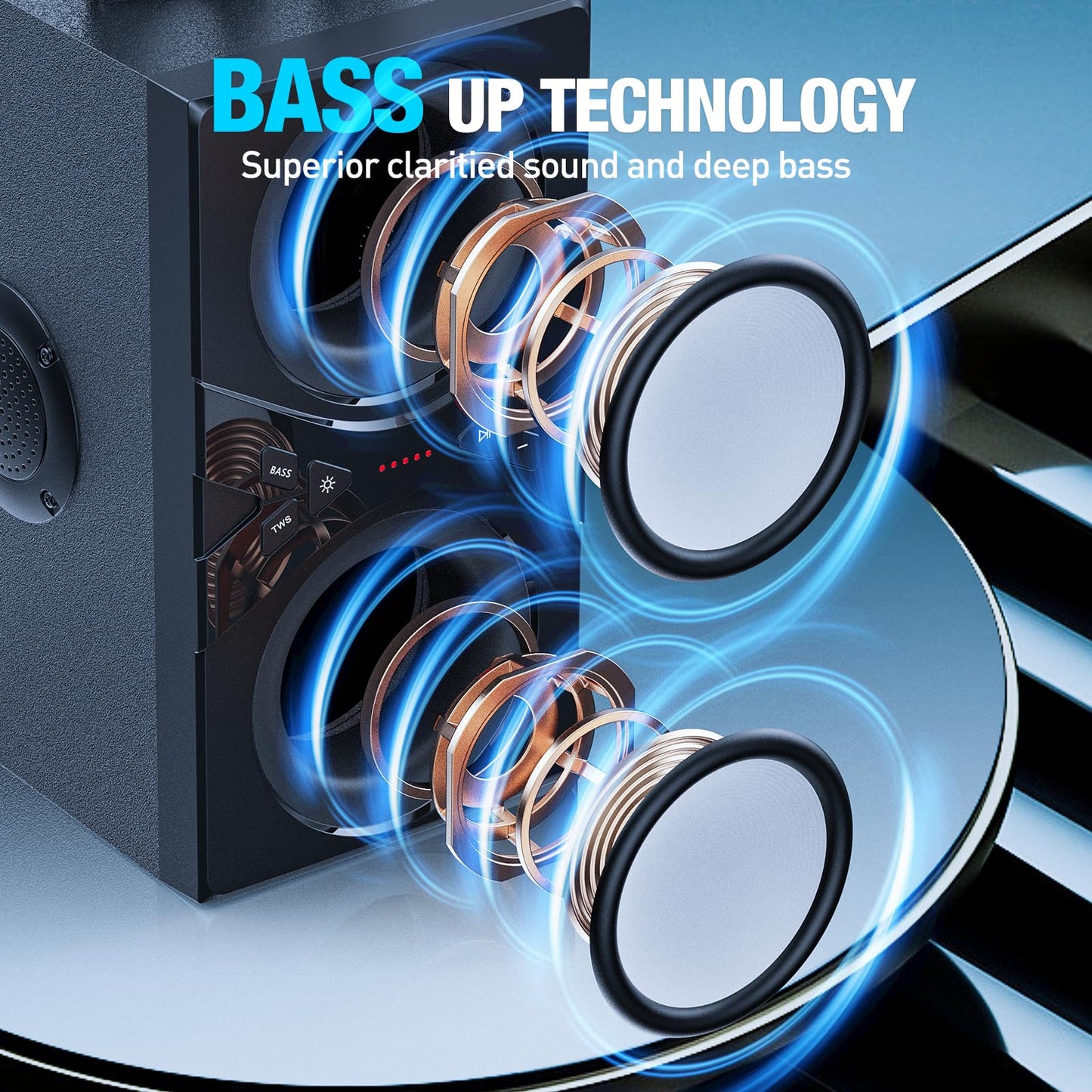 DINDIN 40W Wireless Party Speaker with Bass