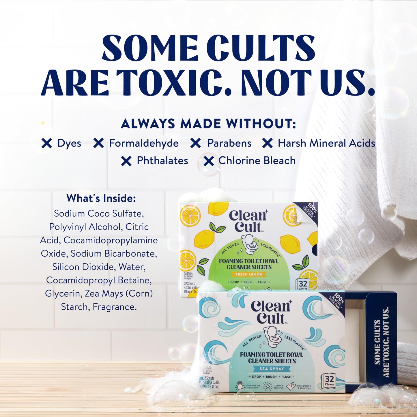 Dissolvable Toilet Bowl Cleaner Sheets - Cleancult