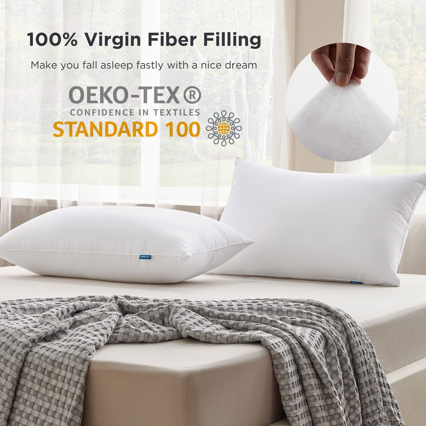 Bedsure Soft Supportive Down Alternative Pillows Set