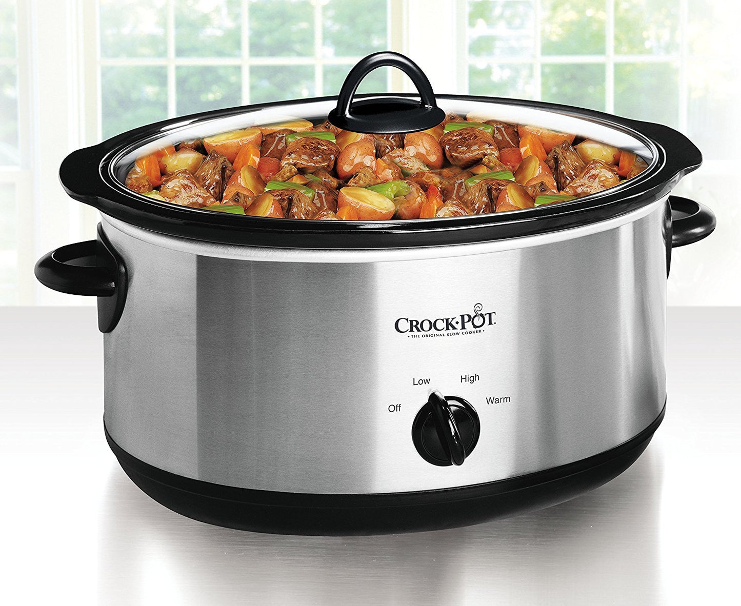 Crock-Pot 7 Quart Manual Slow Cooker, Stainless Steel