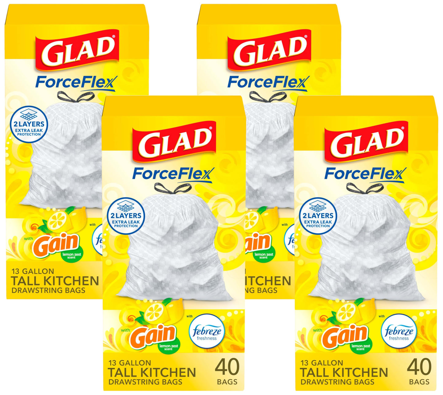 40 Count Glad ForceFlex Kitchen Trash Bags