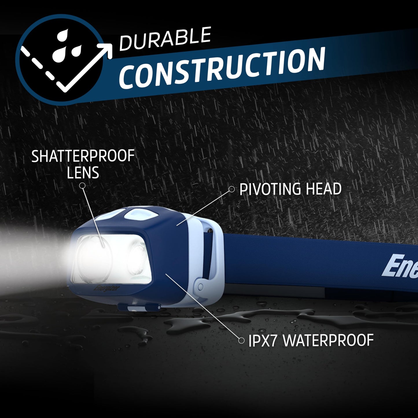 Energizer 500 Lumen LED Headlamp, Waterproof