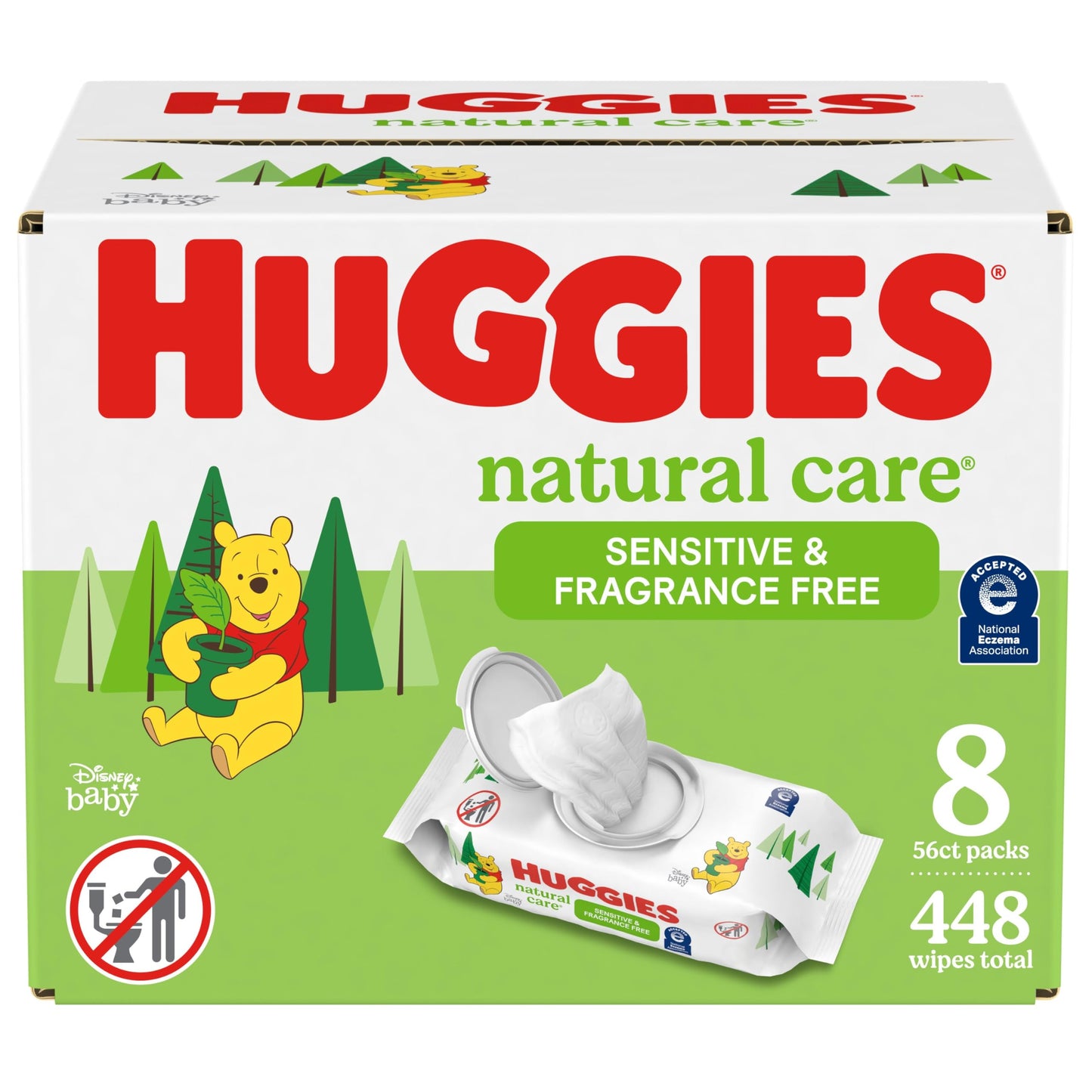 HUGGIES Natural Care Unscented Baby Wipes, 448 Count