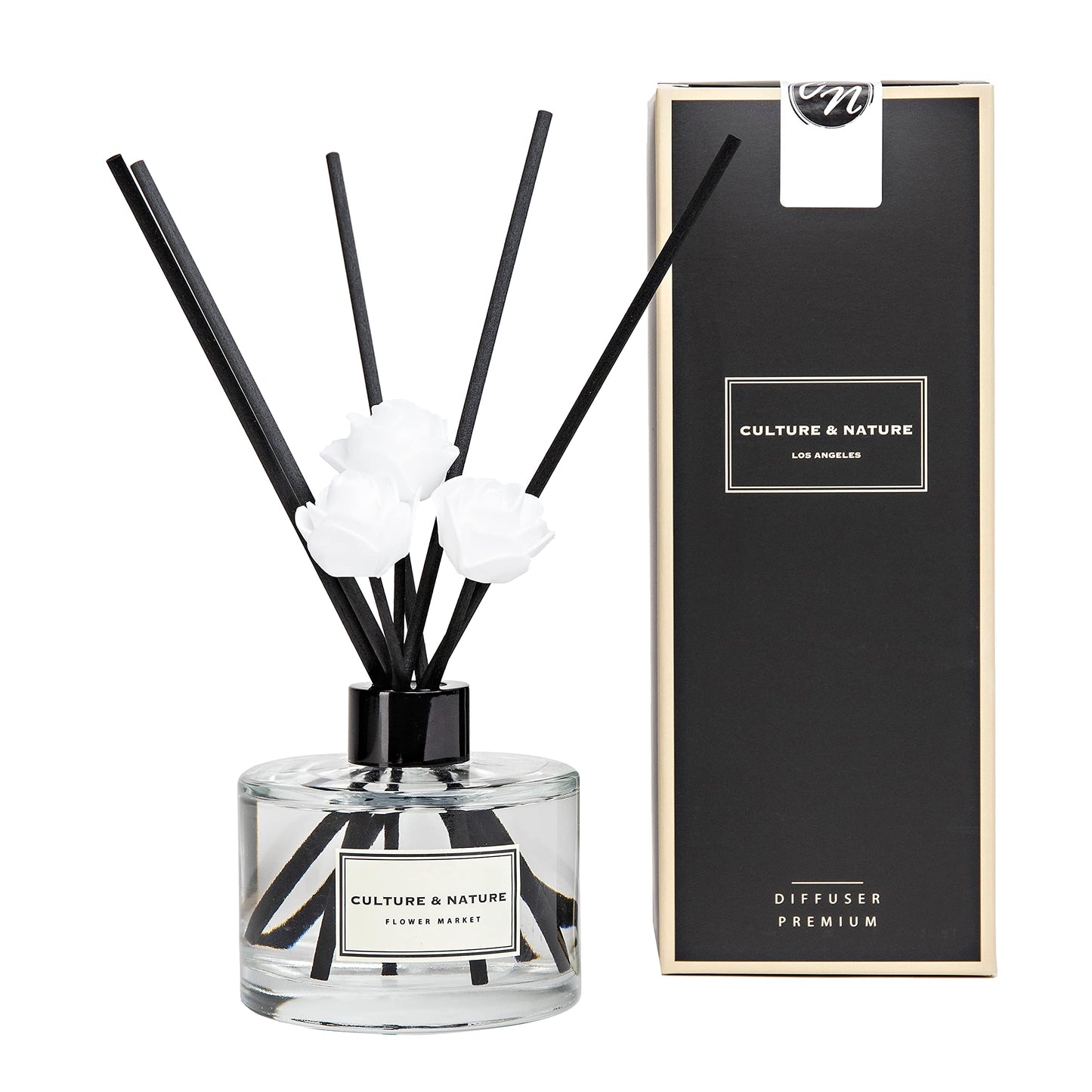 CULTURE & NATURE Reed Diffuser 6.7 oz (200ml) Flower Market Scented Reed Diffuser Set