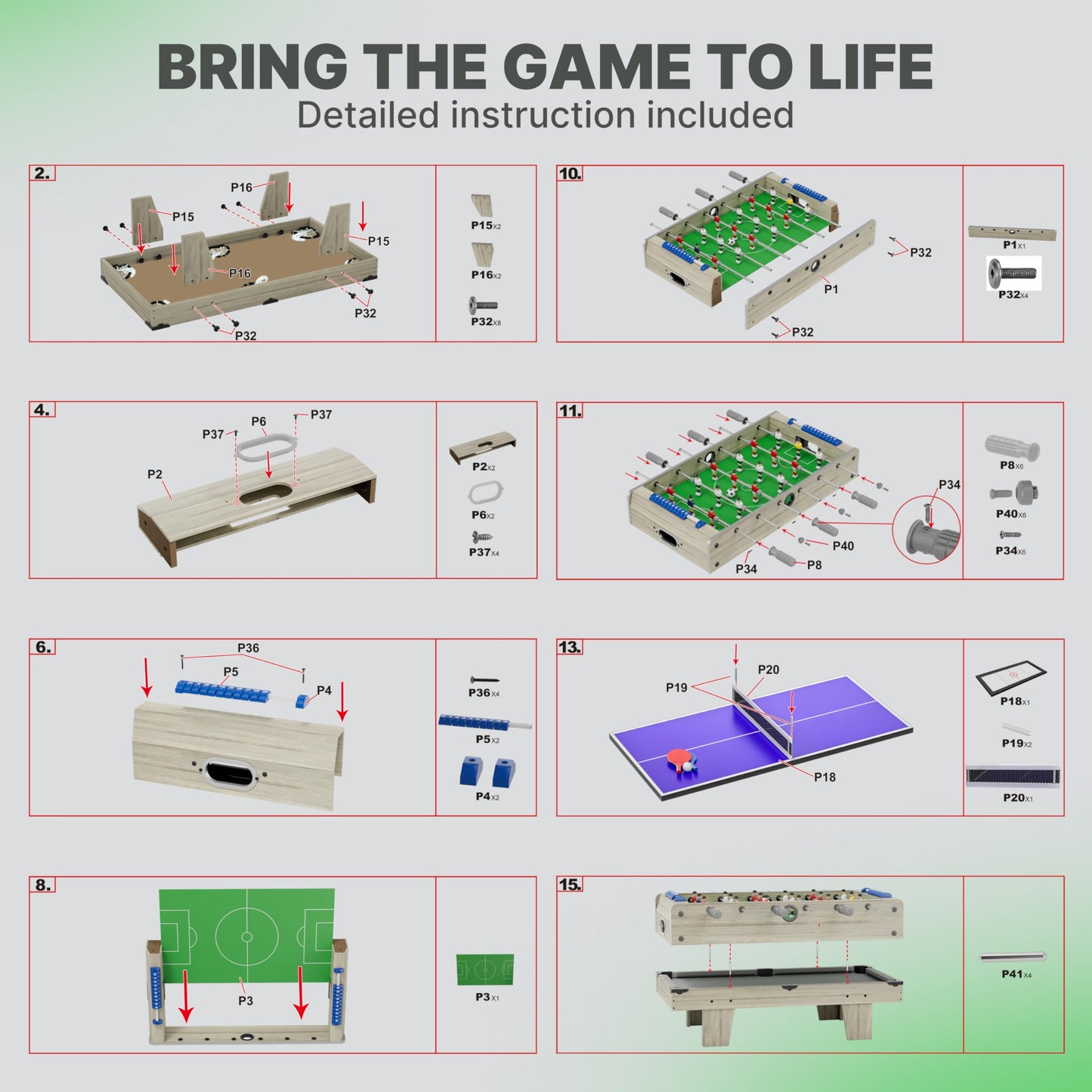 4-in-1 Game Table for Family Fun