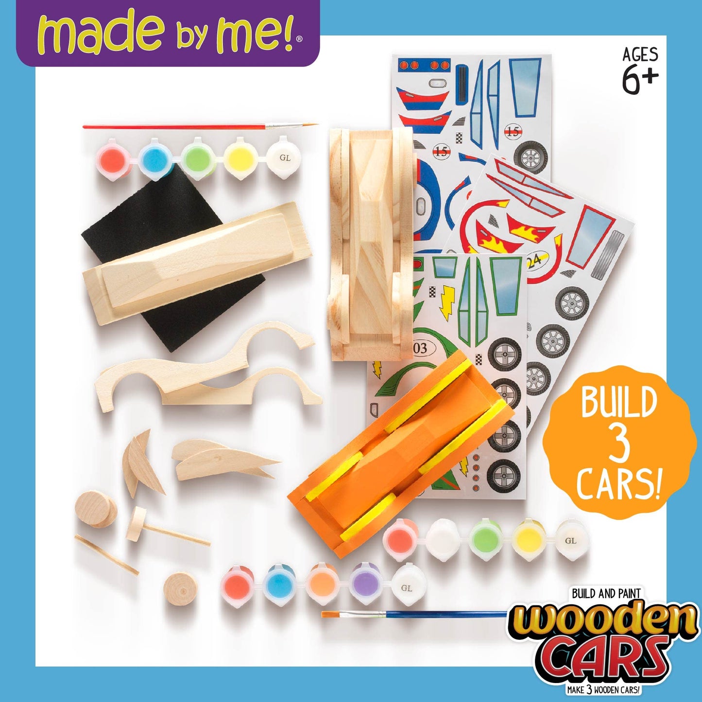 Build & Paint Your Own Wooden Race Cars Kit