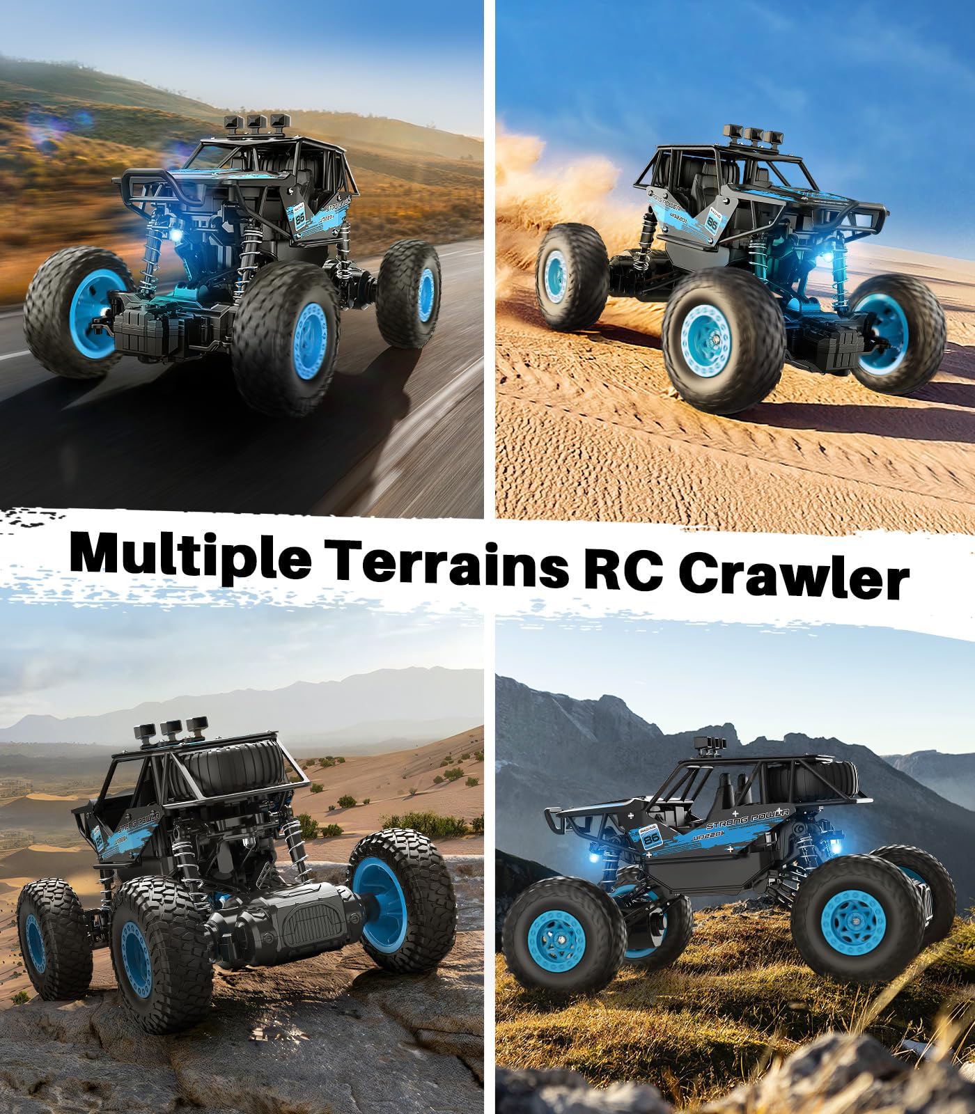 DoDoeleph Remote Control Truck, 1/20 Scale RC Cars for for Boys, Off Road Electric Car Truck Toys All Terrains Rechargeable Hobby Crawler for Kids