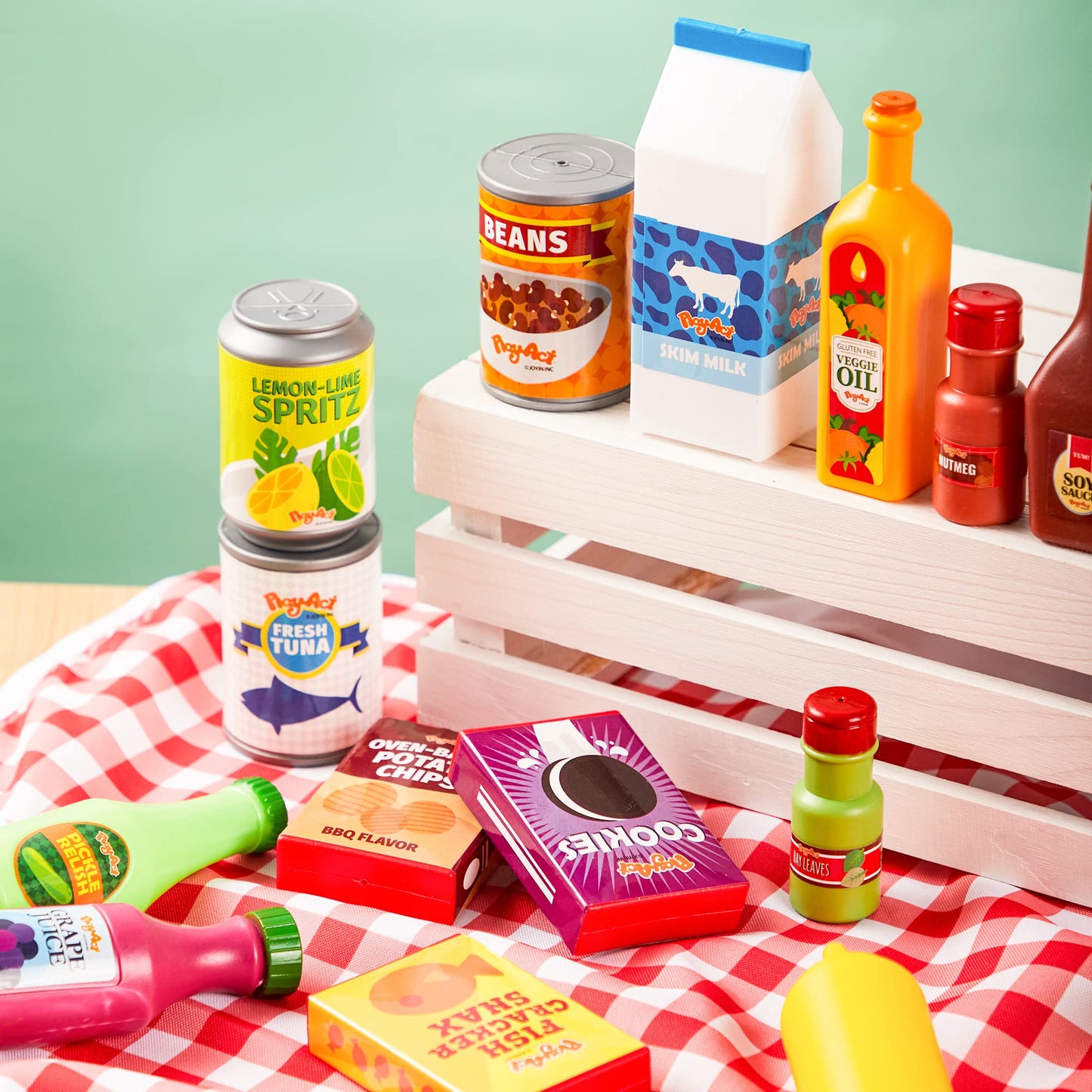 JOYIN 30Pcs Play Food Grocery Set for Kids