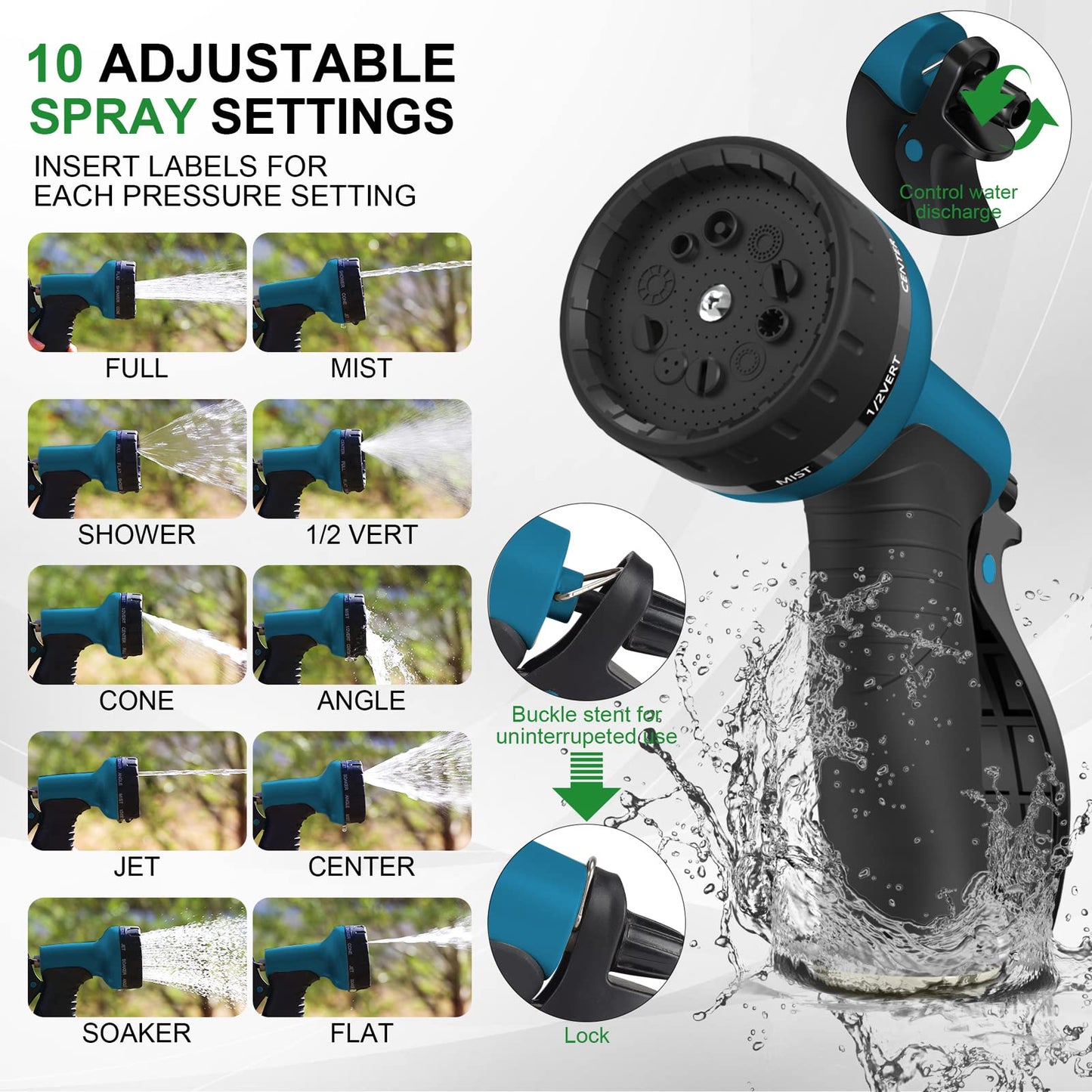 100ft Lefree Leak-Proof Garden Hose with Nozzle
