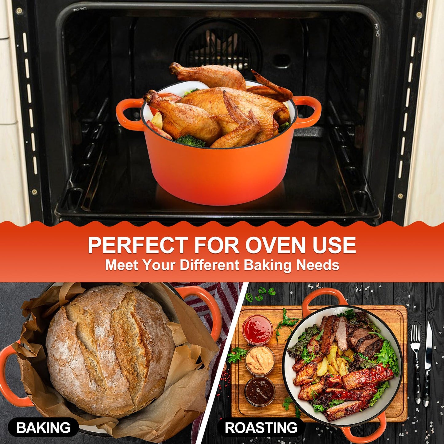 6QT Enameled Cast Iron Dutch Oven Pot