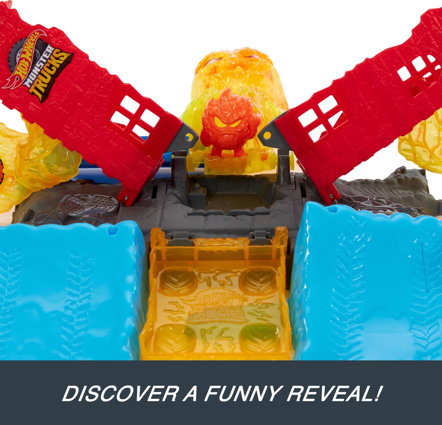 Hot Wheels Monster Trucks Firefighter Playset with Cars