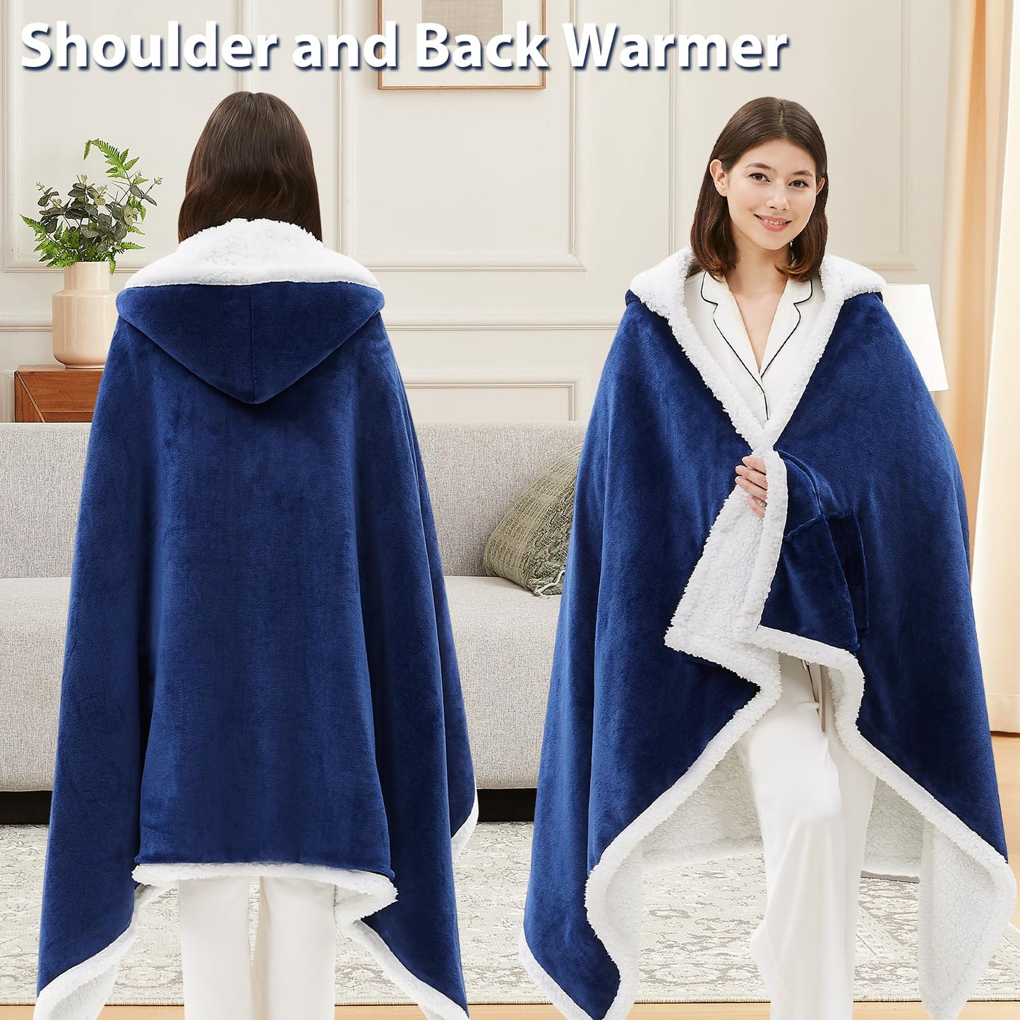 Heated Electric Blanket Shawl with 10 Settings