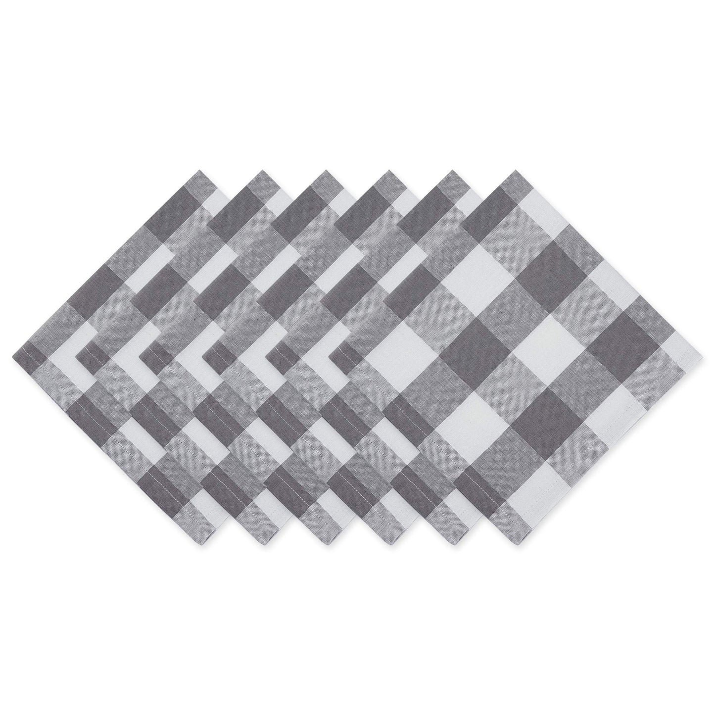 DII Gray & White Buffalo Check Napkin Set