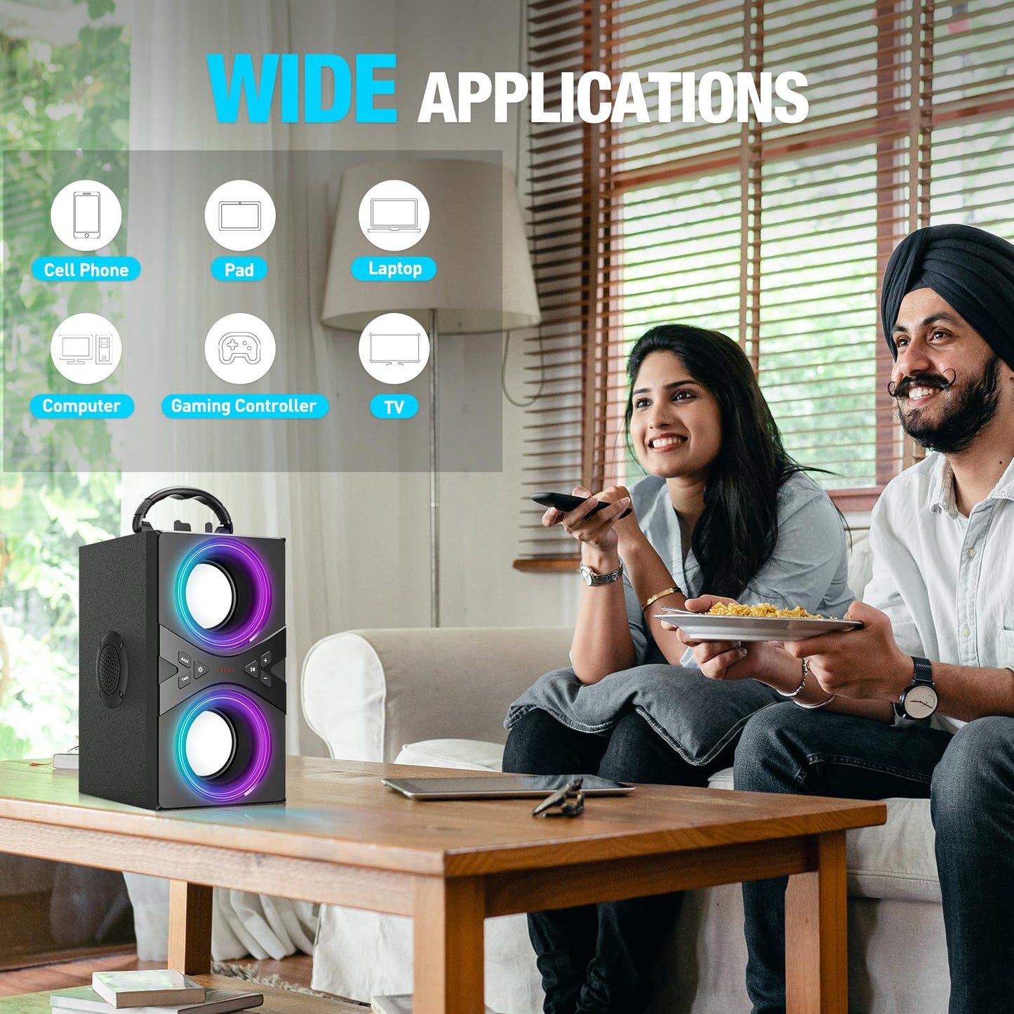 DINDIN 40W Wireless Party Speaker with Bass