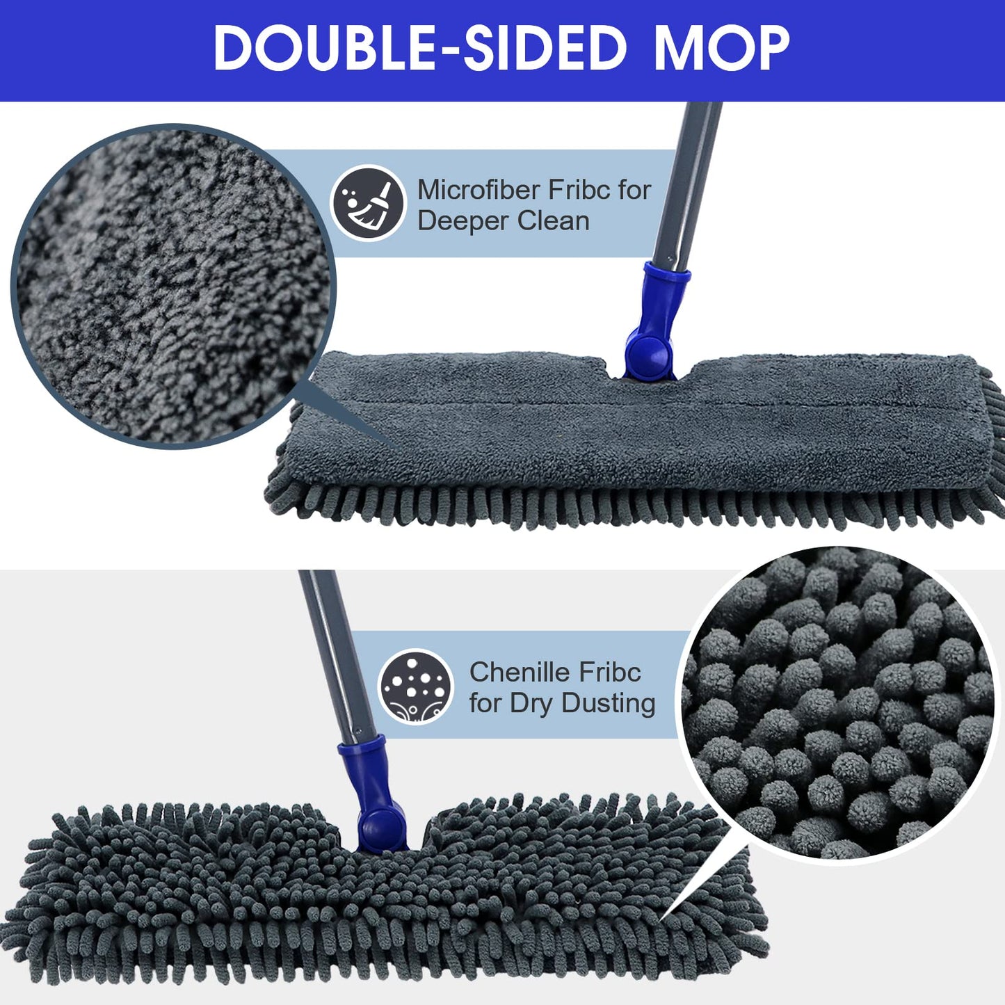 Masthome Microfiber Mop with 4 Reusable Pads