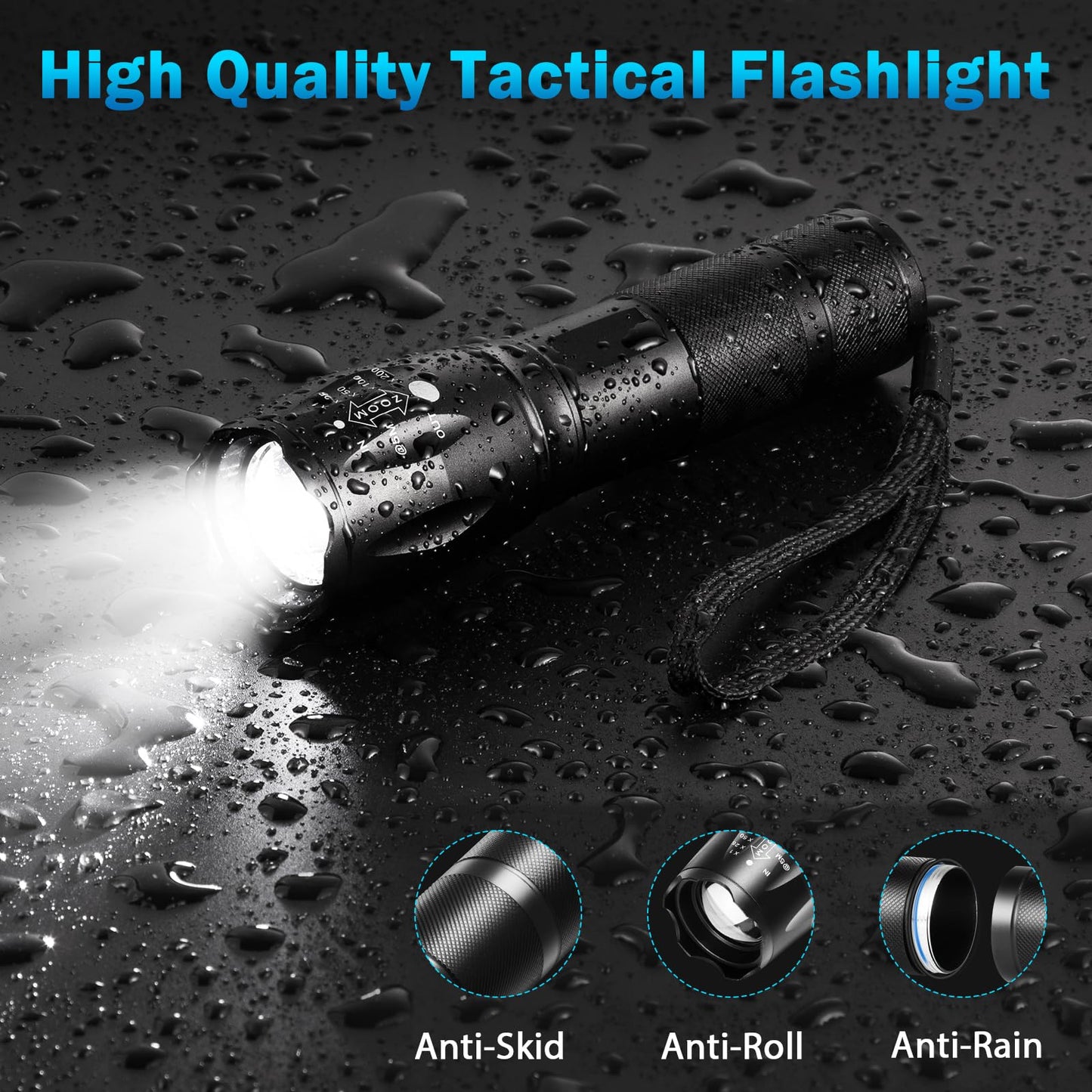 6 Pack High Lumens LED Tactical Flashlights