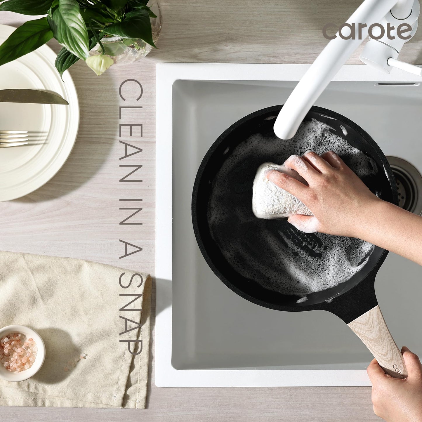 8-Piece CAROTE Nonstick Cookware Set with Lids