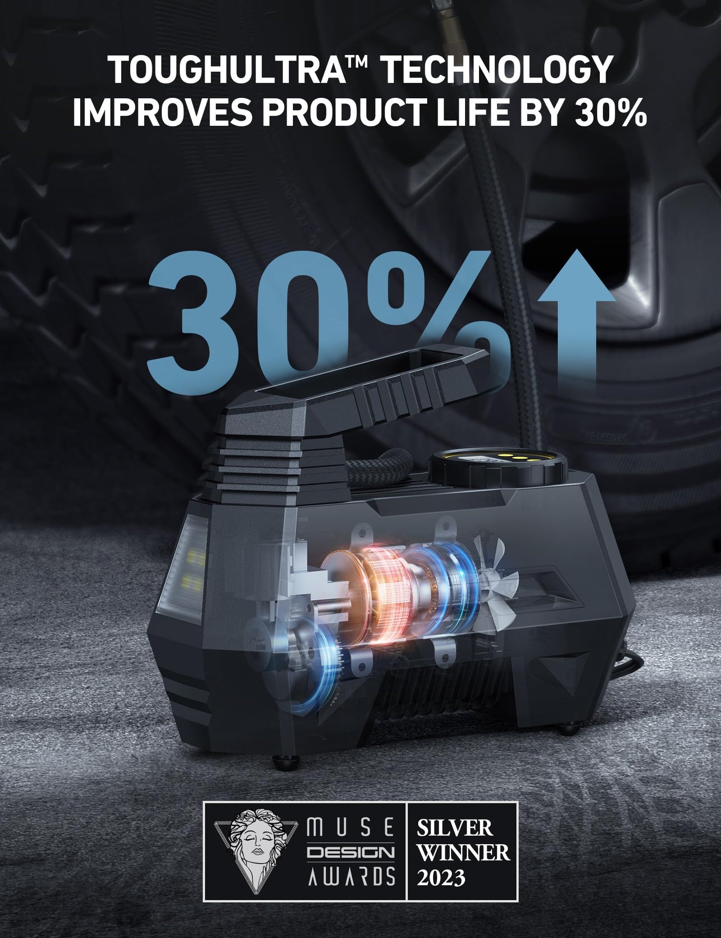 AstroAI Portable Tire Inflator with LED Light