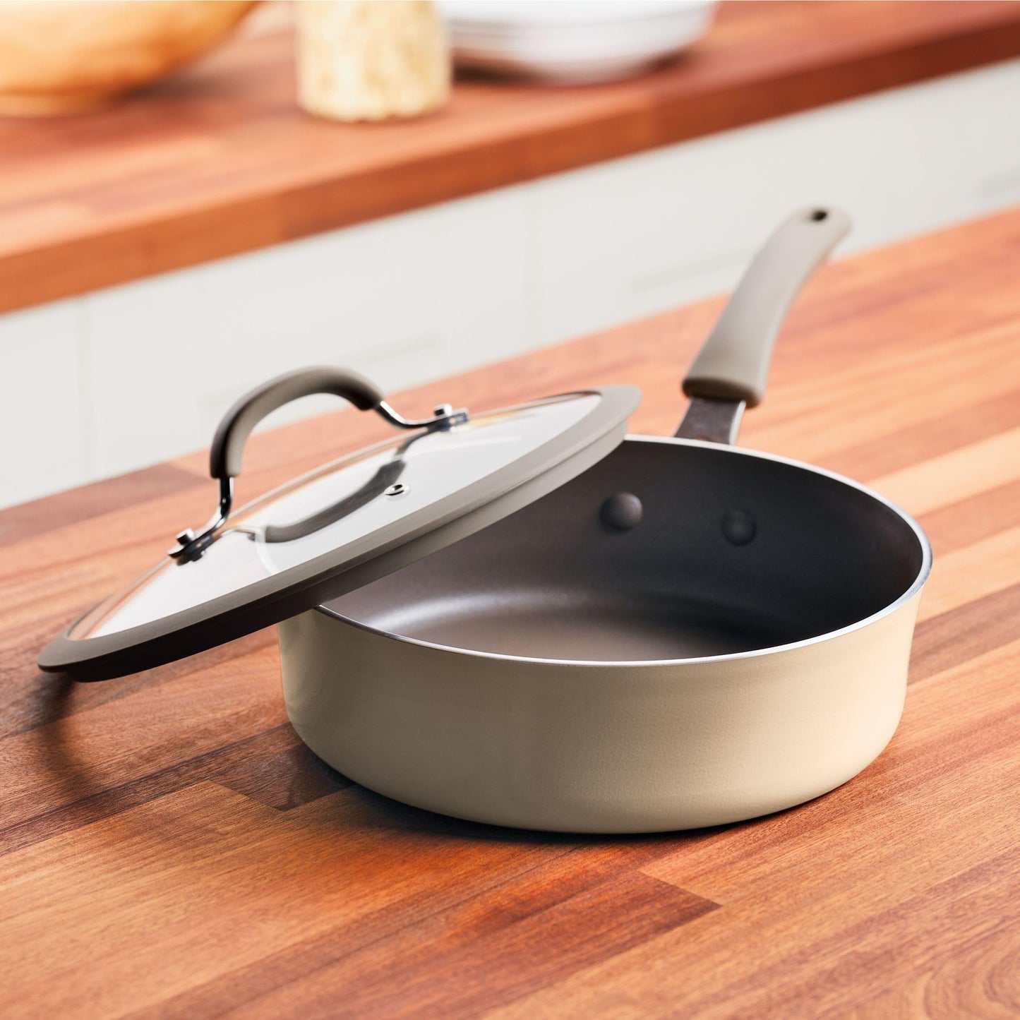 Rachael Ray Nonstick Sauté Pan with Lid, 3QT