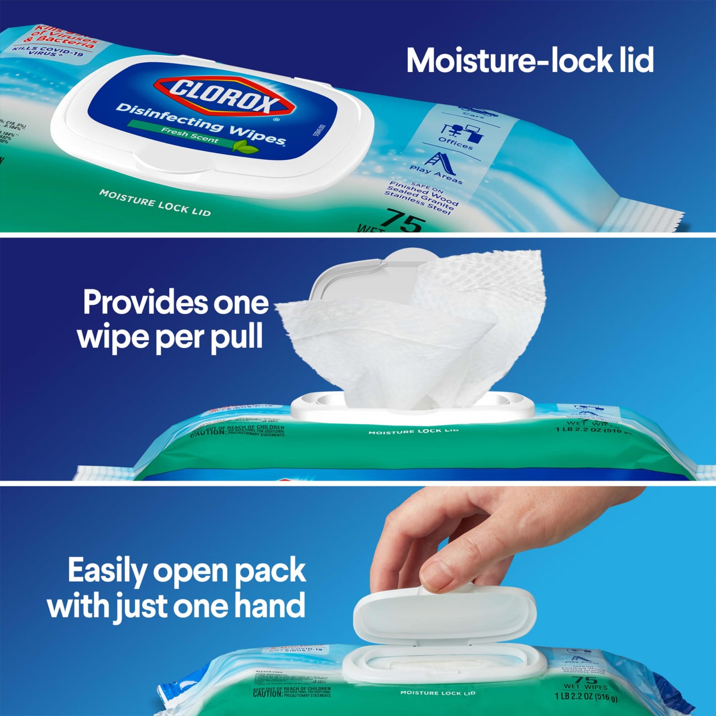 CLOROX Bleach-Free Disinfecting Wipes, Fresh Scent