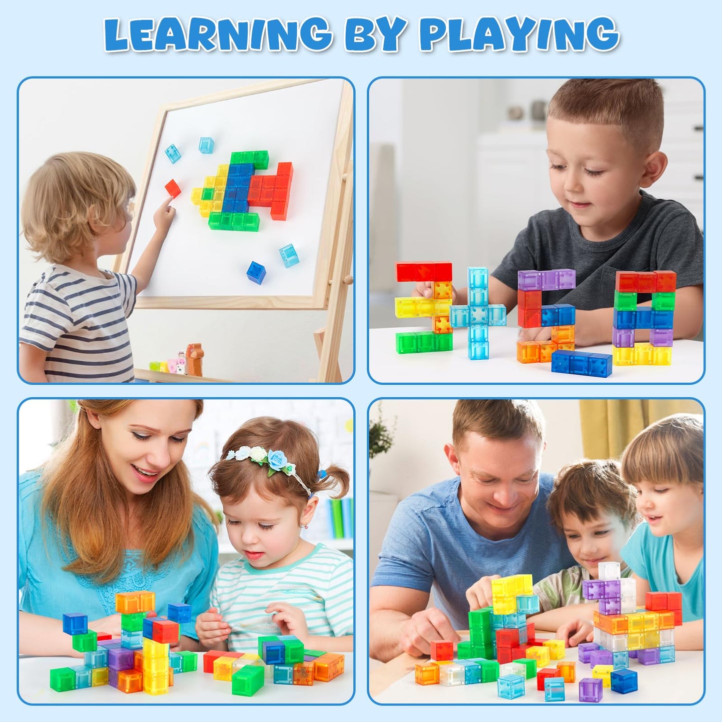 56 PCS Magnetic Building Blocks for Toddlers