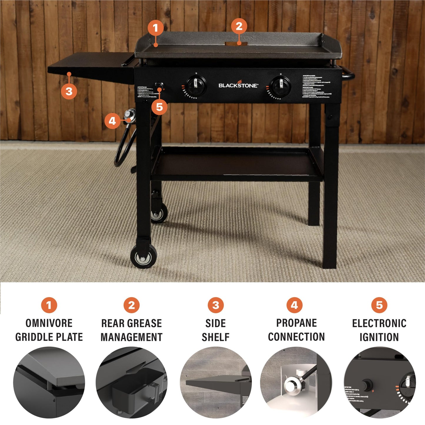 BLACKSTONE 2-Burner Gas Griddle for Outdoor Cooking