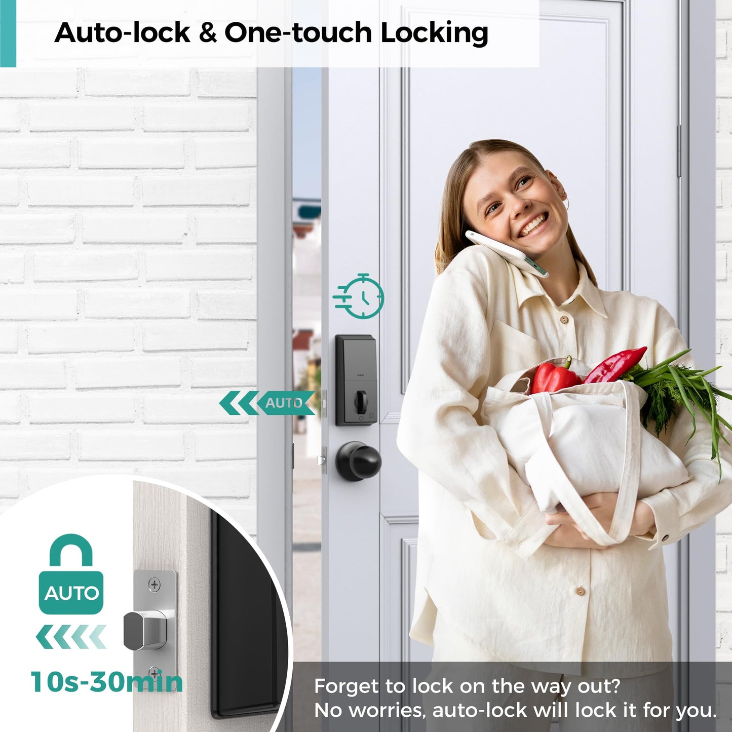 Keyless Entry Deadbolt Lock with Handle Set