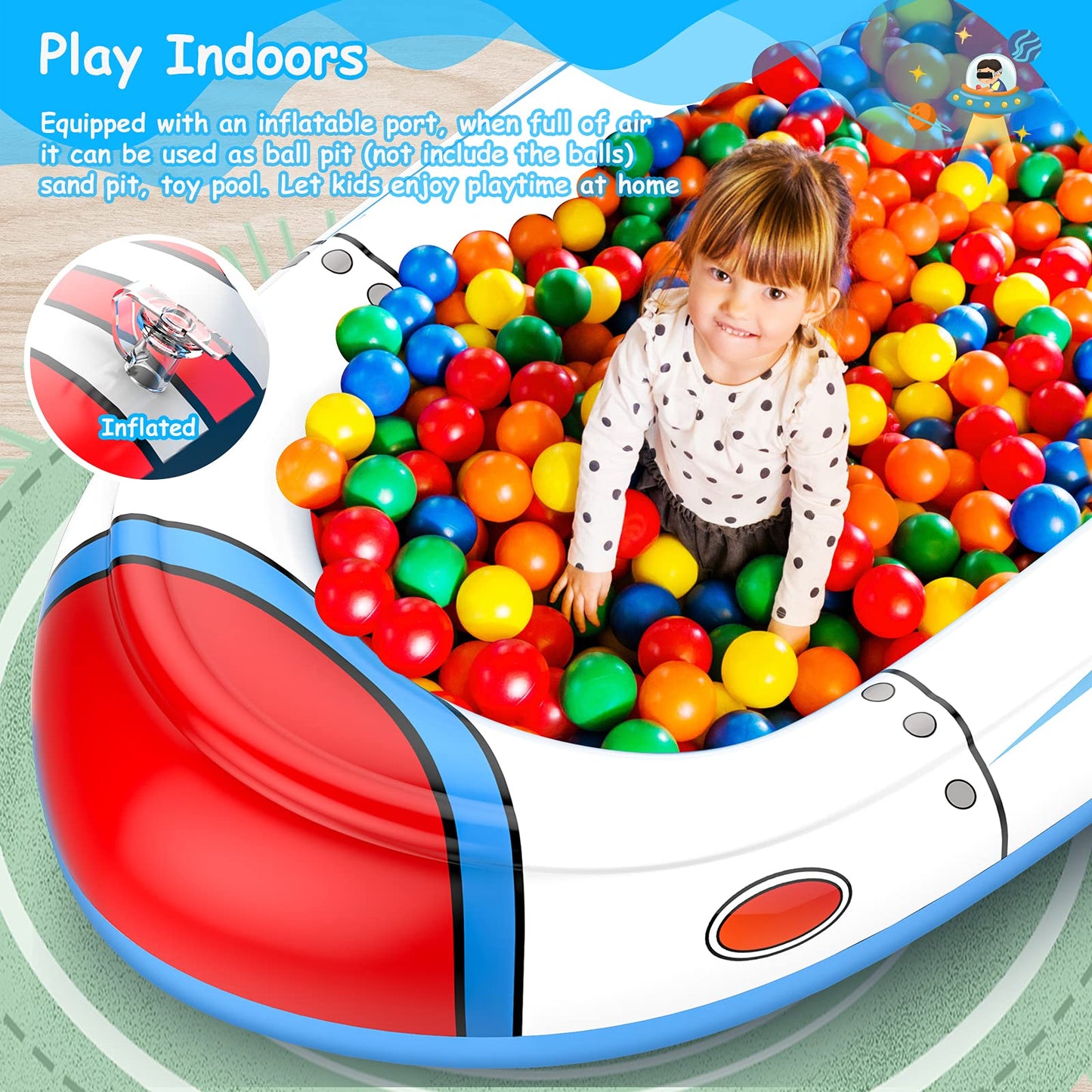 Inflatable 3-in-1 Kiddie Pool for Toddlers