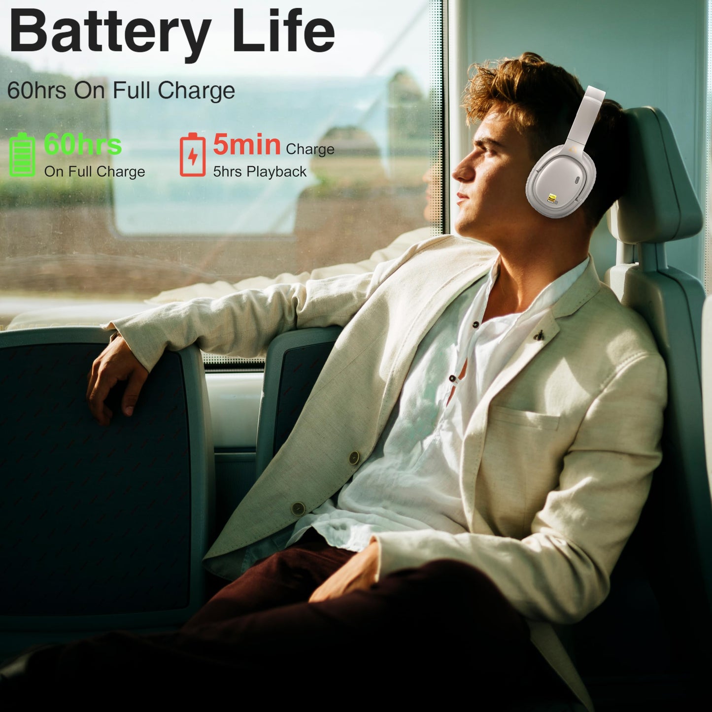 Ankbit E700 LDAC Wireless Headphones with Hybrid Active Noise Cancelling, Bluetooth 5.1 Headphones for Hi-Res Wireless Audio, aptX HD & Low Latency Over Ear Headphones, Clear Calls, 60H Playtime