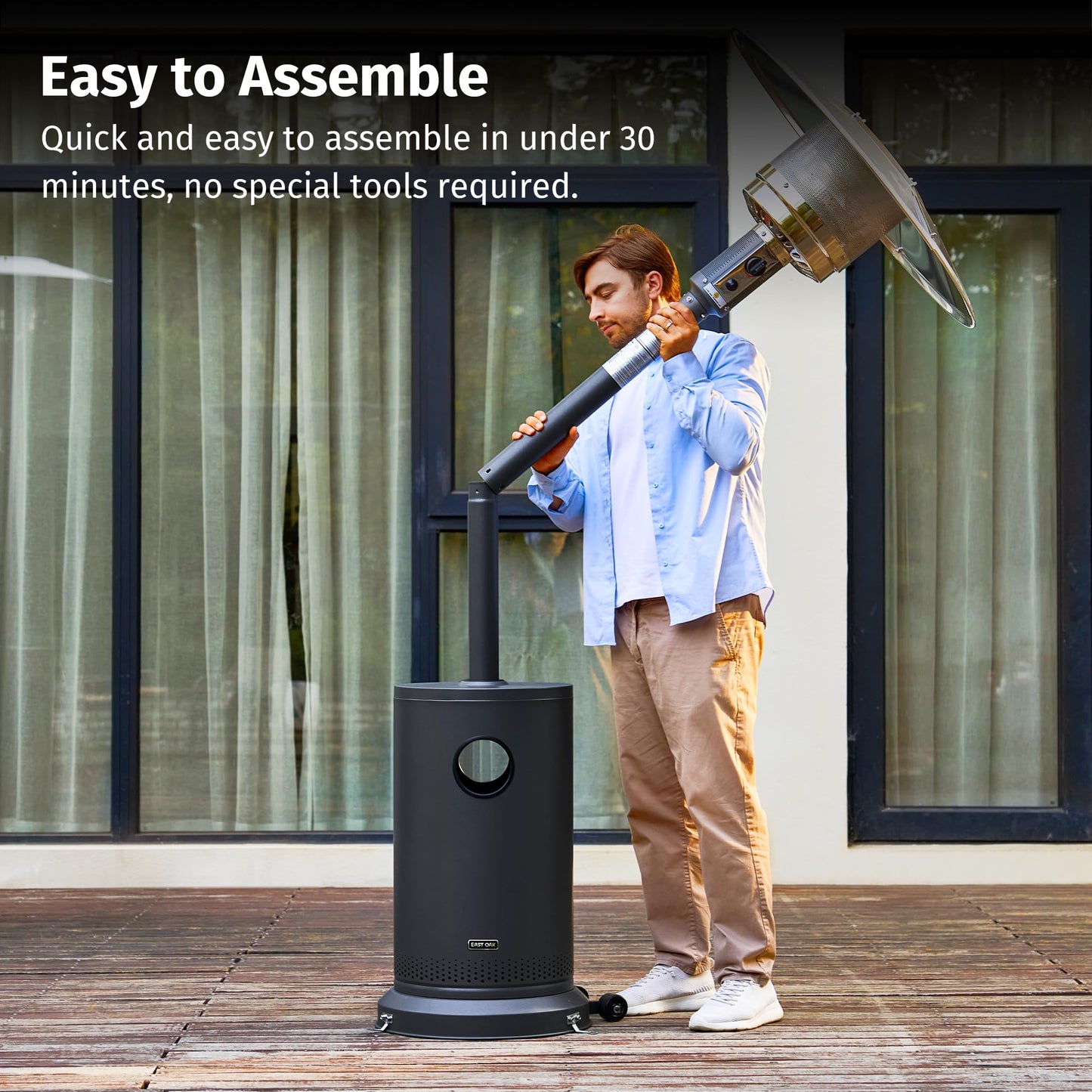 48,000 BTU EAST OAK Patio Heater with Wheels