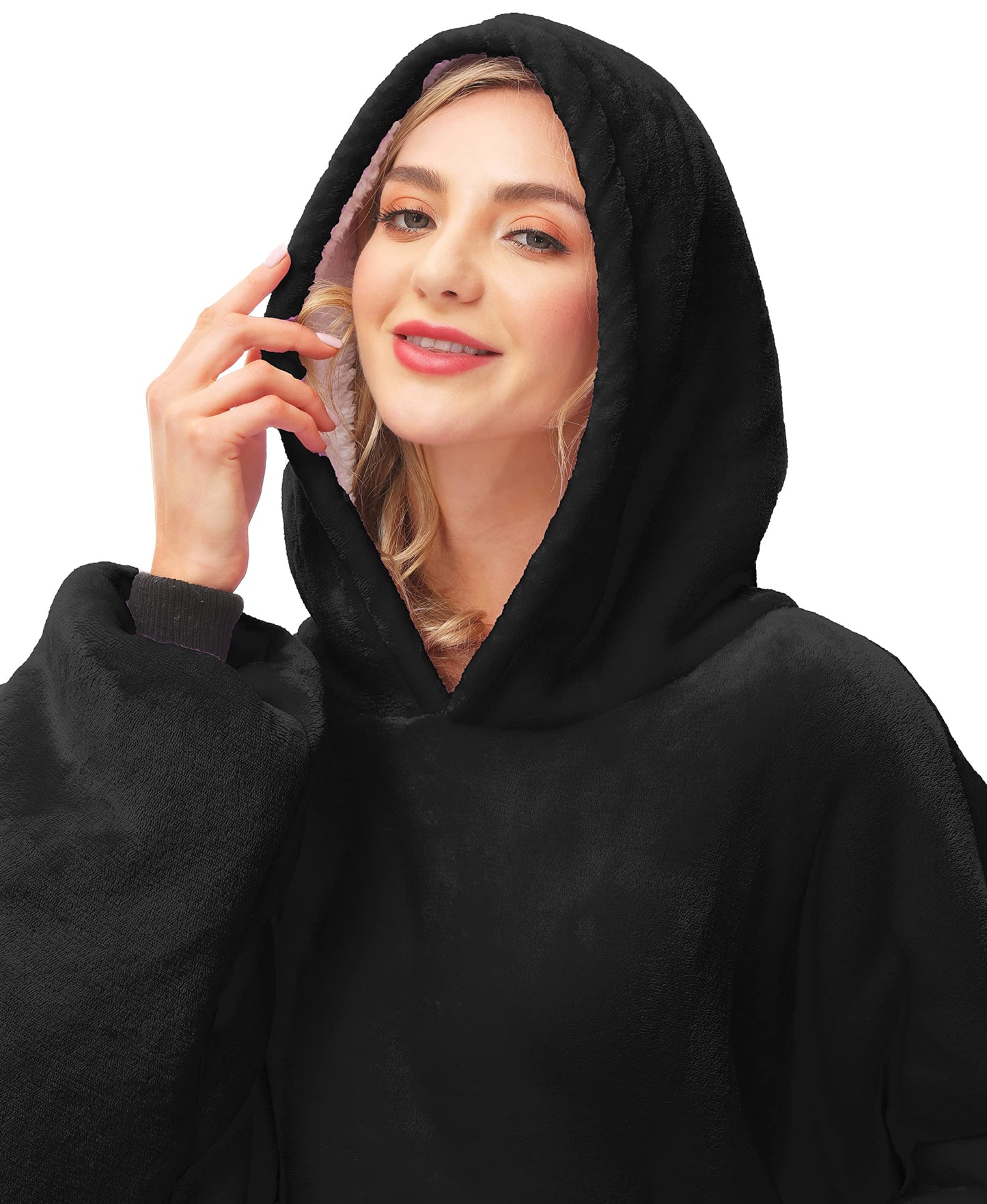Cozy Sherpa Wearable Blanket Hoodie for Adults