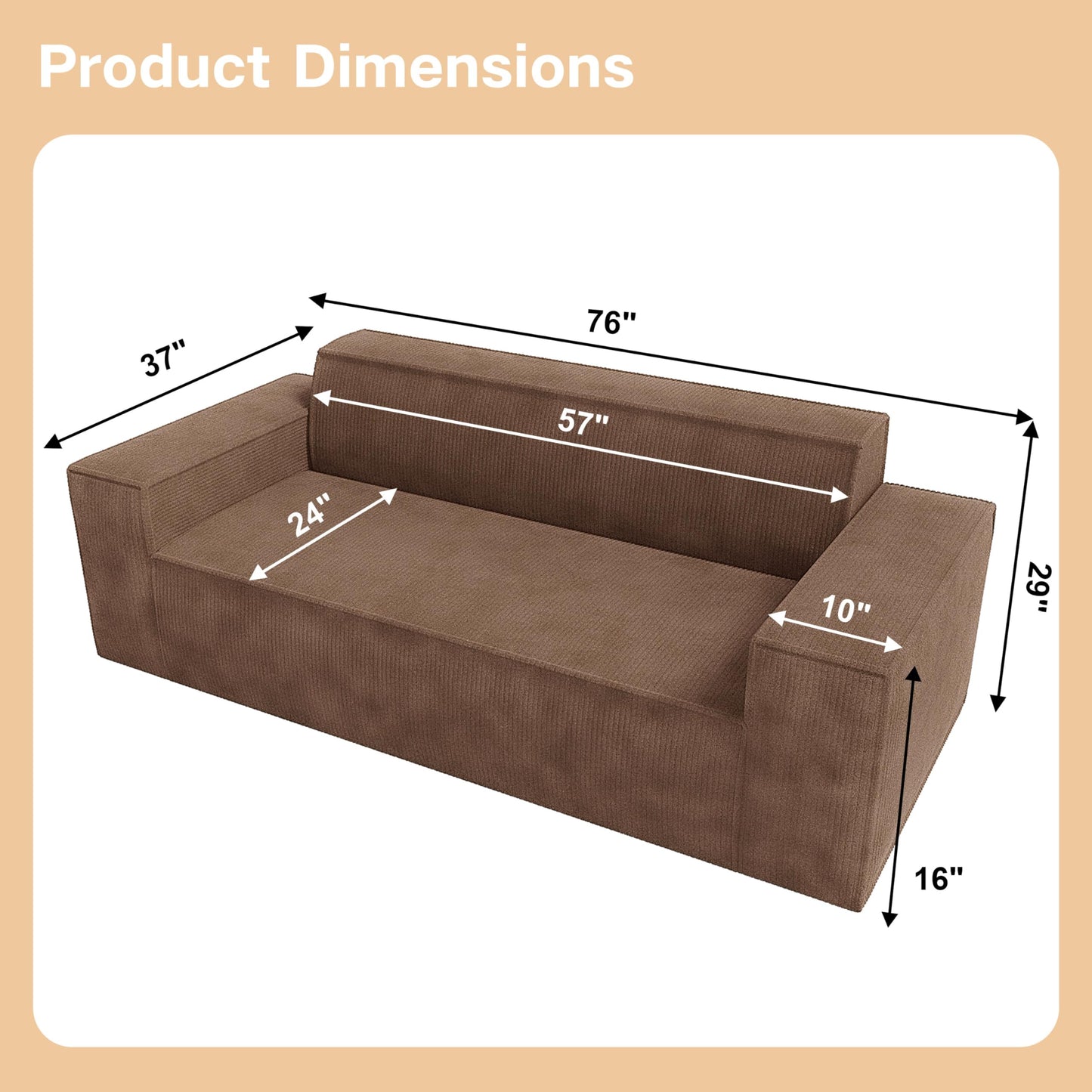3-Seater Memory Foam Sofa for Living Room