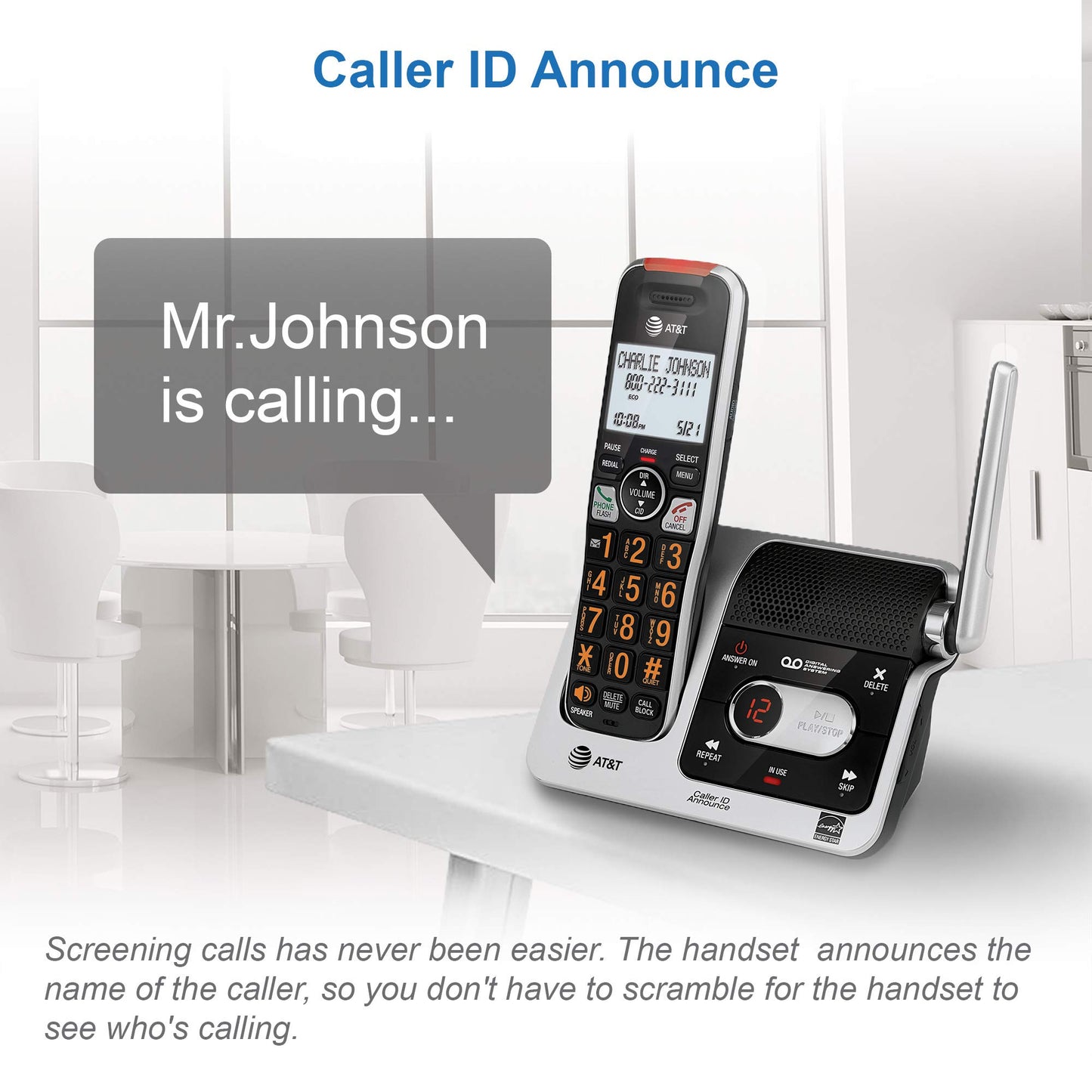 AT&T Cordless Phone with Answering Machine & Call Blocking